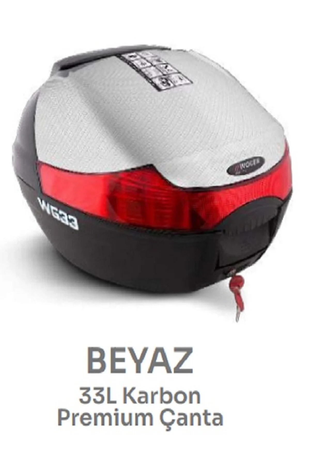 کیف موتورسیکلت 33 LT MOTORCYCLE BEAR BAG TOPCASE PREMIUM پشت ایستاده سفید WOGEN