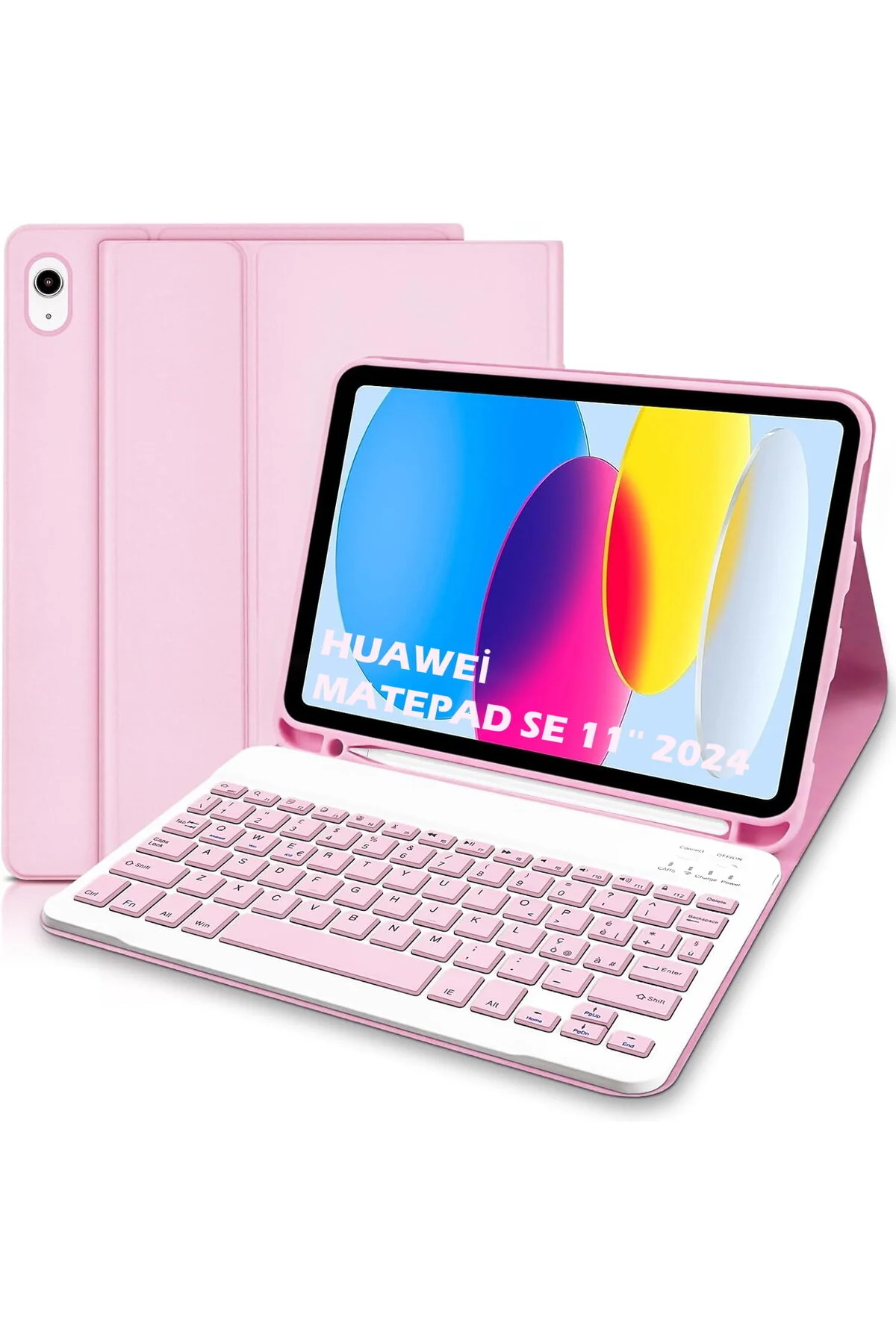 کاور تبلت قاب مغناطیسی سازگار با بلوتوث HUAWEI MATEPAD SE 11 اینچ صفحه کلید محفظه قلم پایه m.tk moveteck