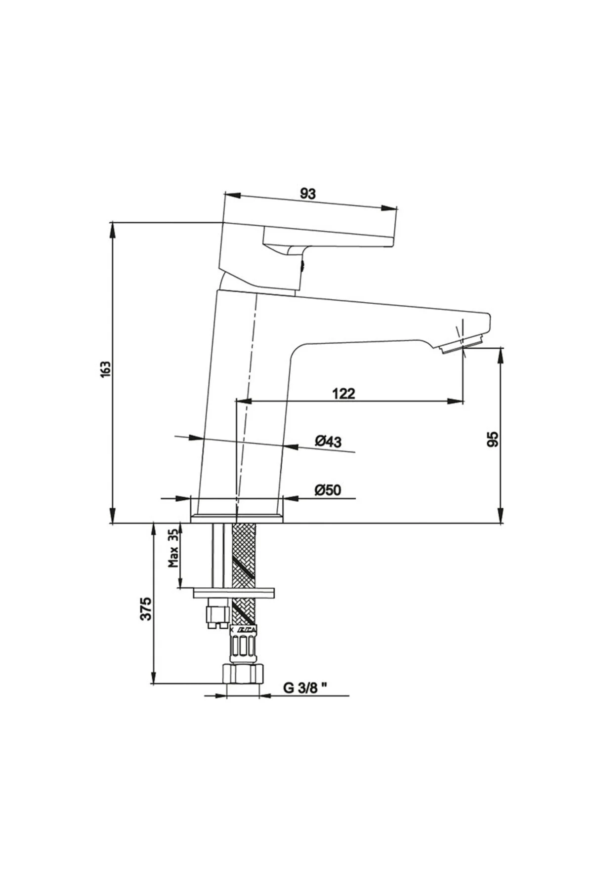 شیرآلات سینک E.C.A DALIA SINK MIXER 102188111 20 سال گارانتی Eca