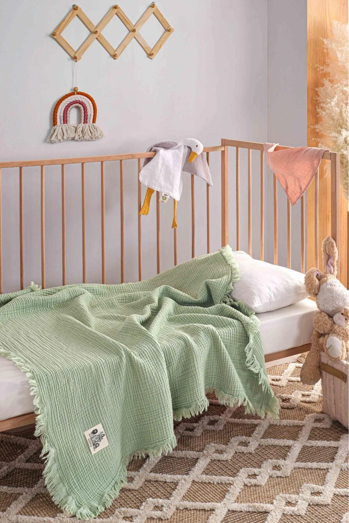 پتوی نوزاد و کودک سبز پسرانه دخترانه بچگانه 4 BABY 100 ٪ پنبه 110 Kibele