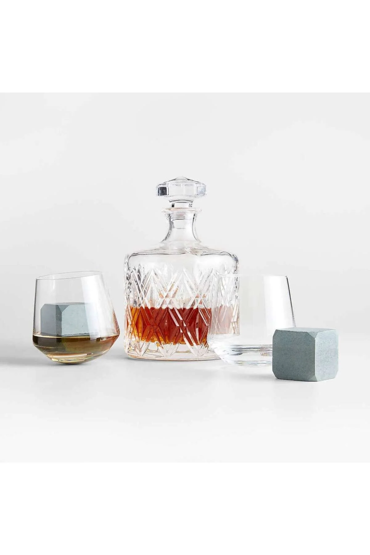 پارچ و تنگ مجموعه عاشق ویسکی الیوت ساوی لیوان های ROLY ROCKS سنگ صابون Crate & Barrel