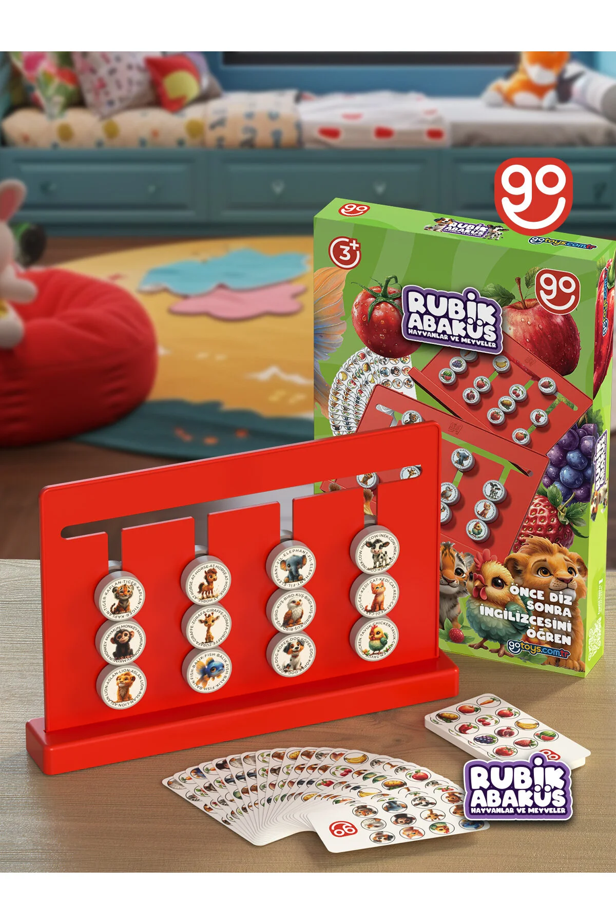 اسباب بازی های آموزشی میوه و حیوانات روبیک چرتکه اورجینال Go Toys