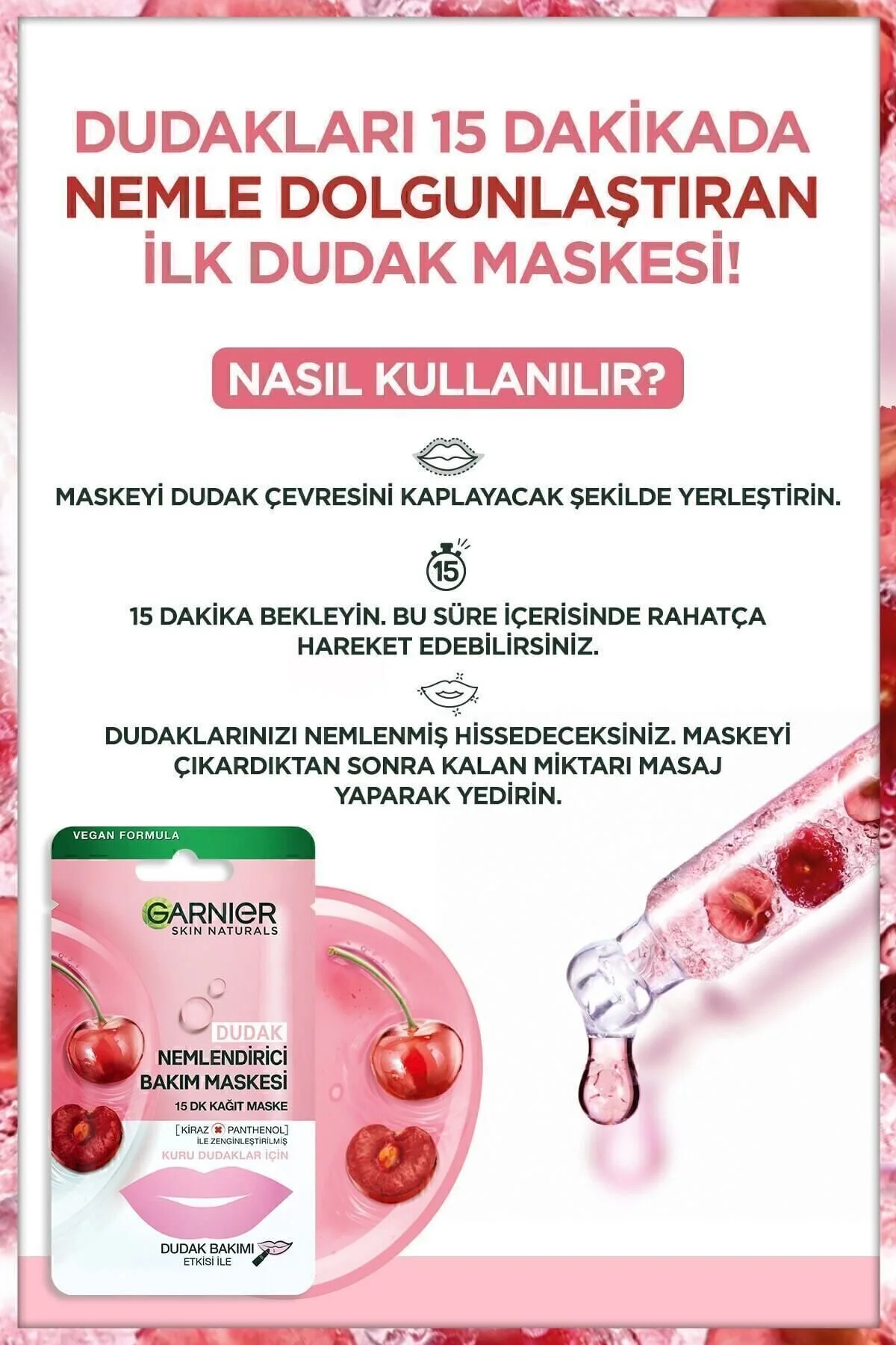 ماسک مرطوب کننده لب با حجم 5 میلی لیتر گارنیه Garnier