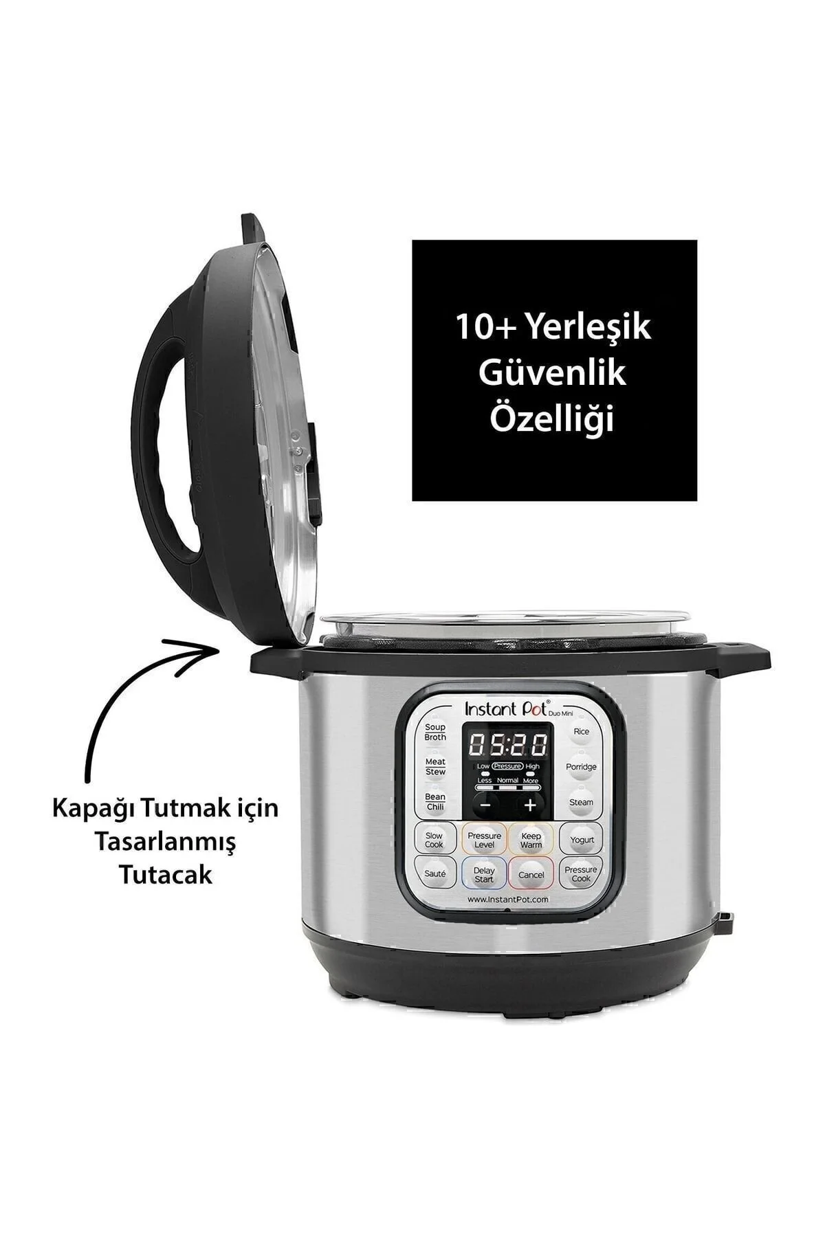پلوپز چندکاره بخارپز INSTANT DUO MINI 7 IN 1 با قابلمه فولادی ضد زنگ 3 لیتری ماست ساز اورجینال Instant Pot