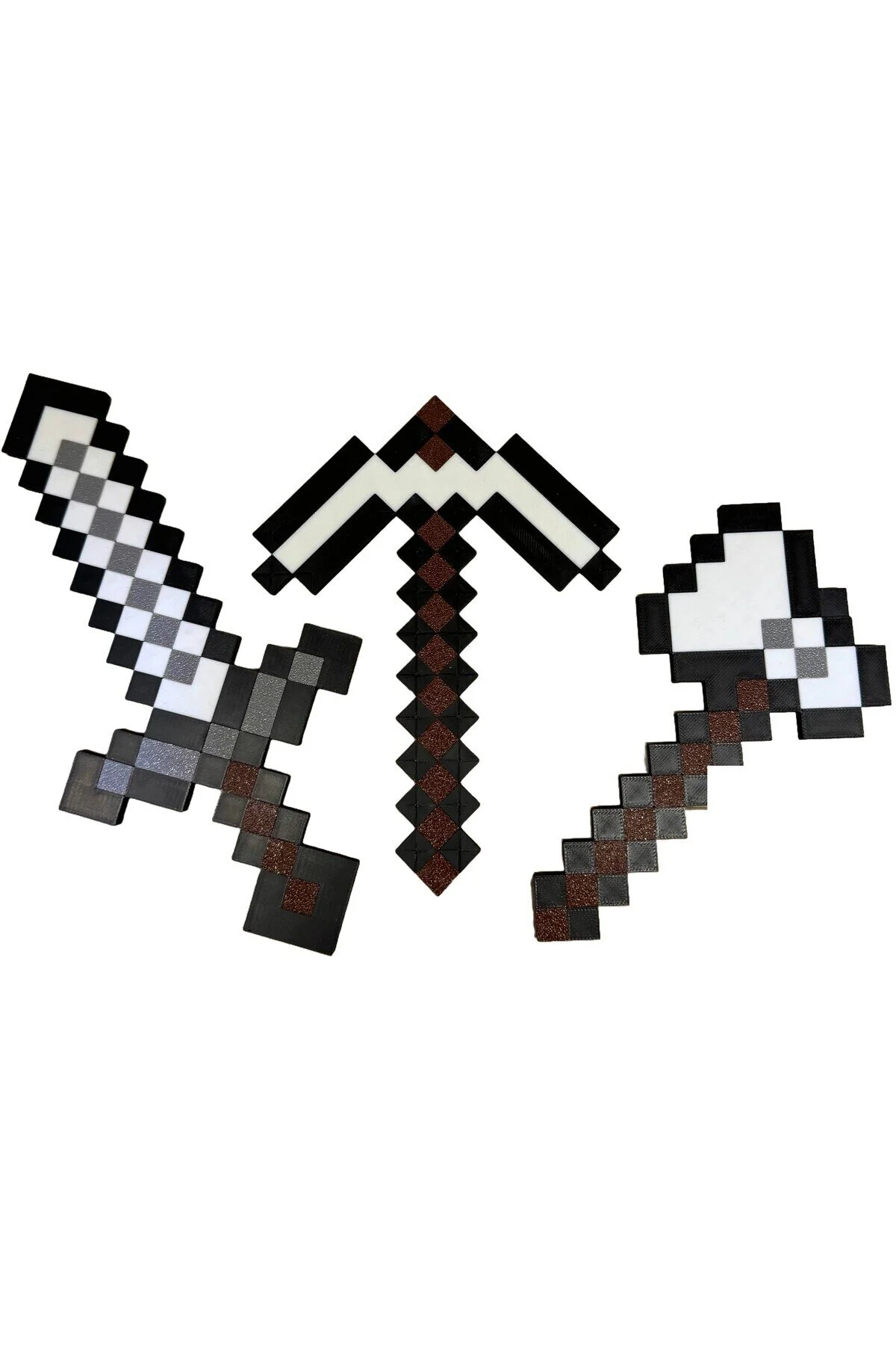 اسباب بازی های فیگور دیگر ست آهن سه گانه شمشیر کلیر تبر 20 سانتی متری MINECRAFT از ترکیه Tenzo