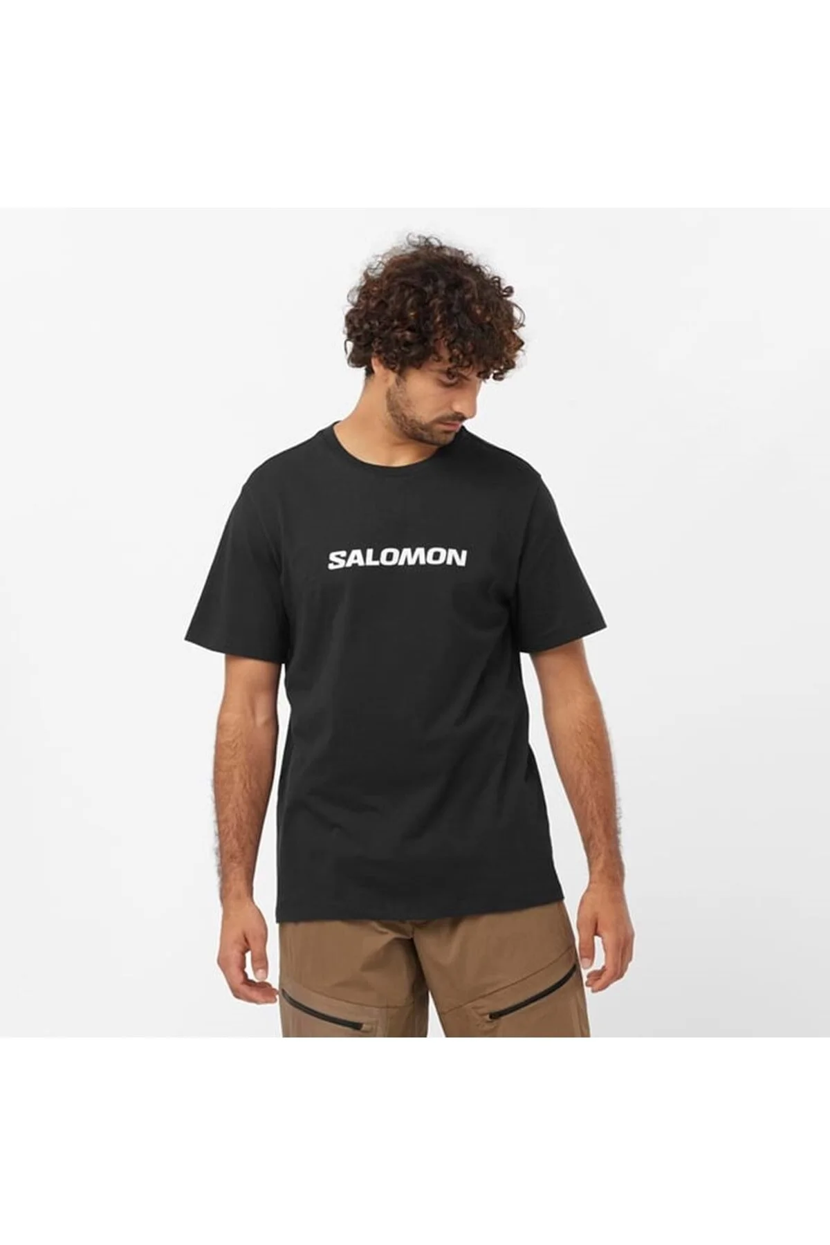 تی شرت ورزشی مشکی مردانه SAL LOGO PERF SS سیاه سالامون Salomon