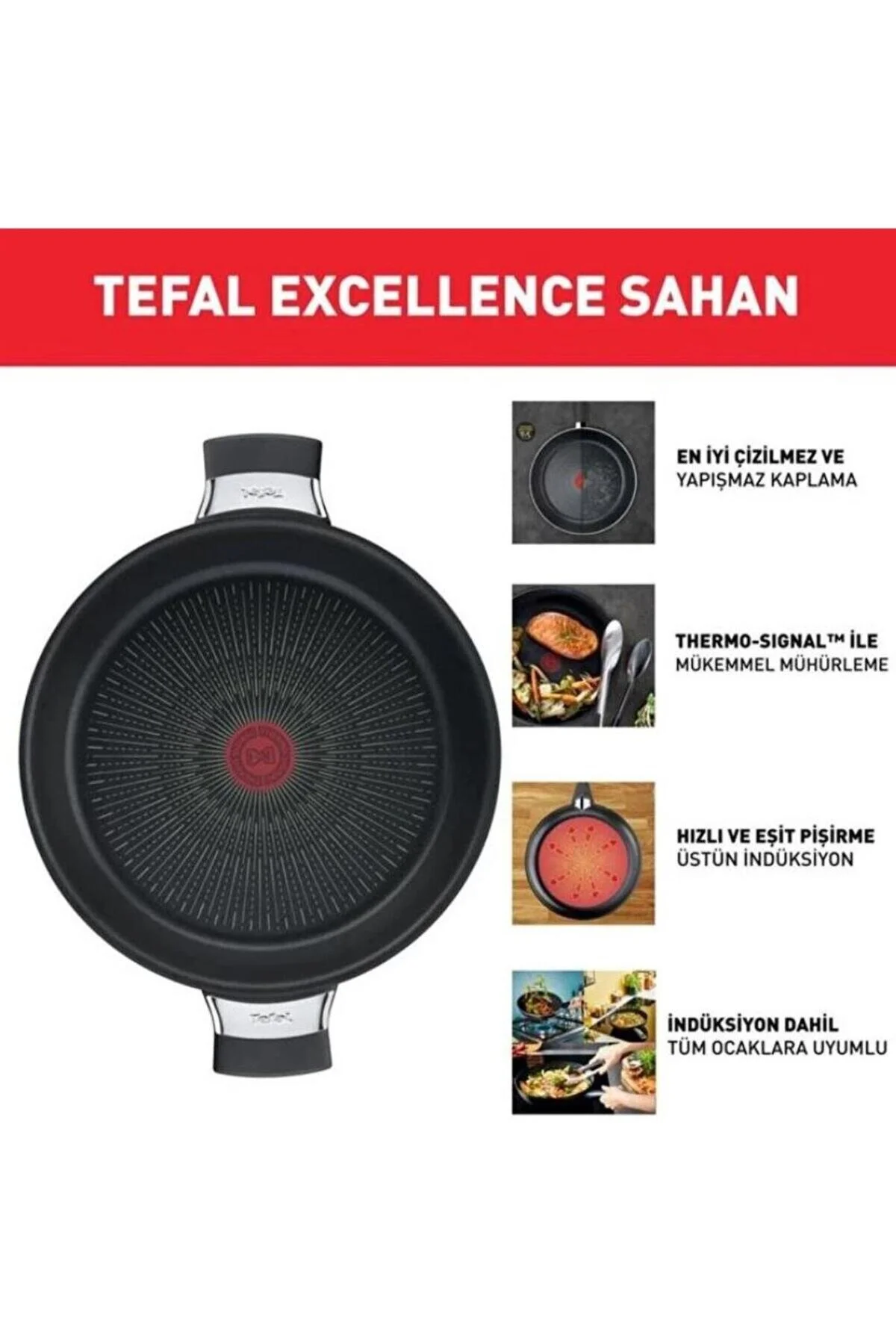ماهیتابه کوچک ساهان تابه القایی EXCELLENCE 6X 22 سانتی متر TEFAL