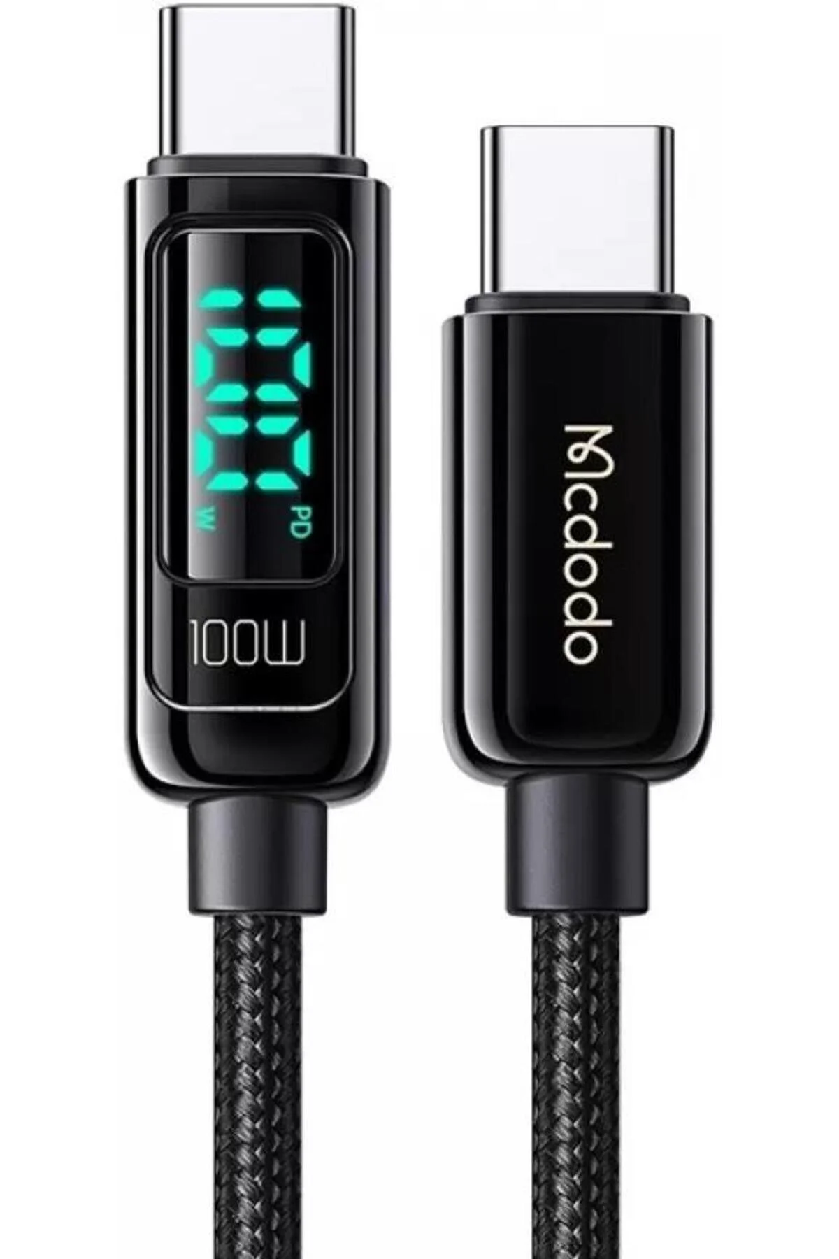 کابل شارژ CA 8820 100W TYPE C به PD CABLE SARGER با صفحه نمایش دیجیتال 5A 1.2M BLACK Mcdodo