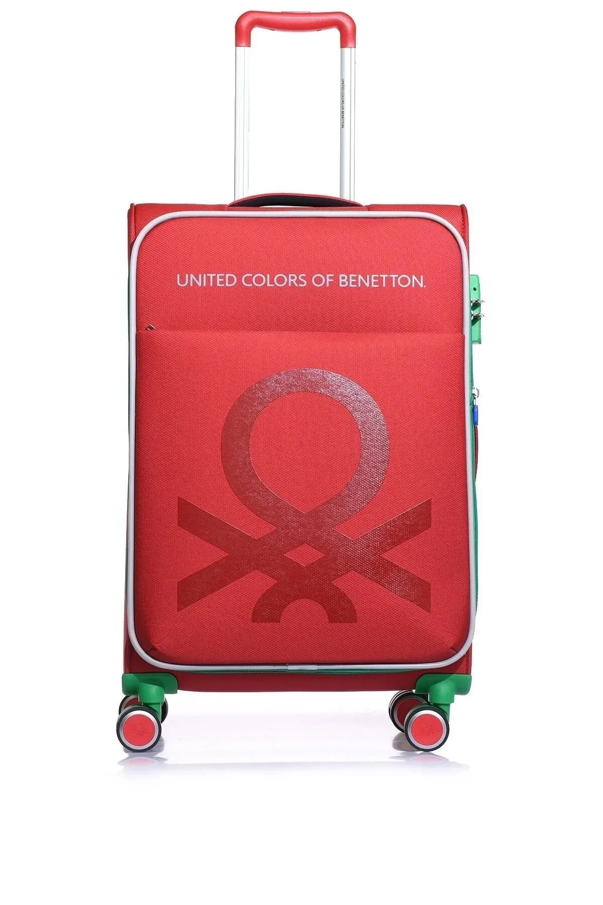 چمدان و ساک قرمز مردانه زنانه 2200 3 SET پارچه چرخ دار United Colors of Benetton