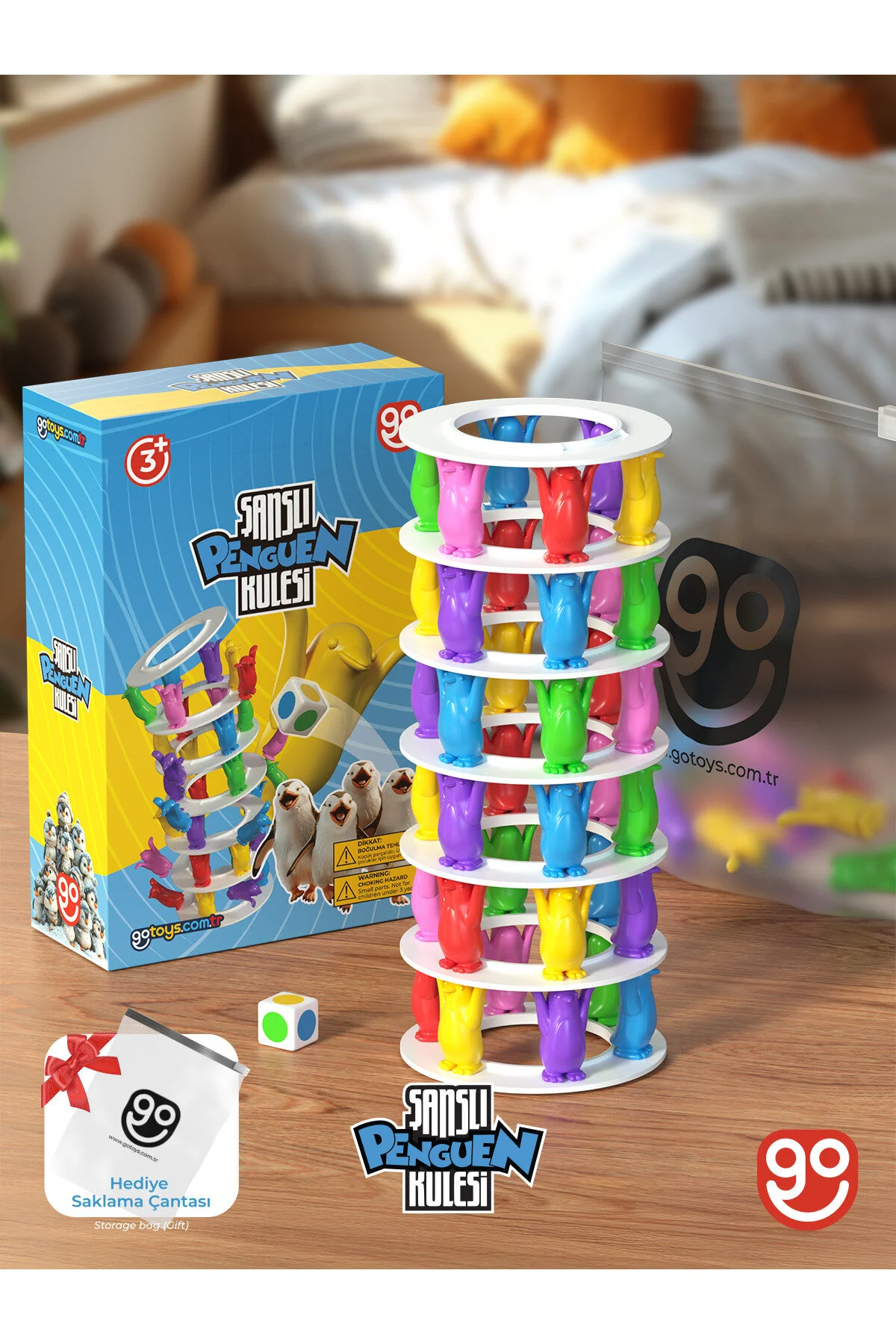 بازی های رومیزی جعبه سرگرمی آموزشی و فعالیت پنگوئن خوش شانس اورجینال Go Toys