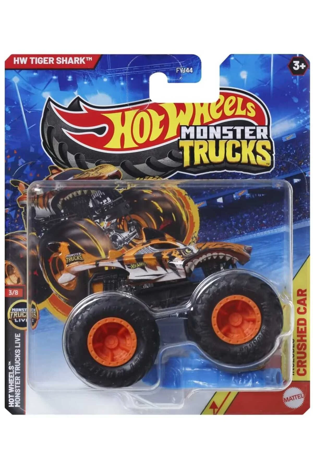 ماشین اسباب بازی HOTWHEELS MONSTER TRUCKS TIGER SHARK TOY VEHICLE HOT WHEELS