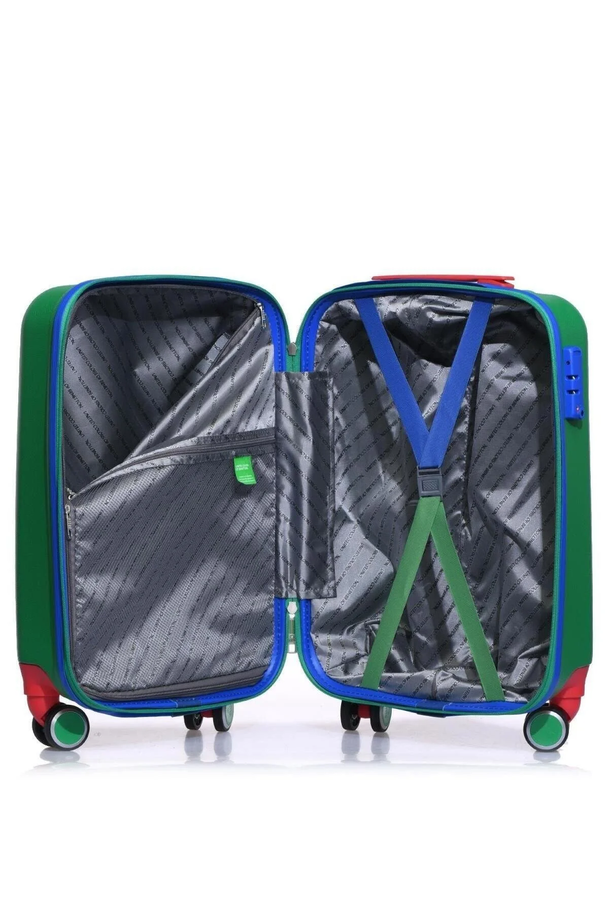 چمدان و ساک سبز مردانه زنانه یونیسکس 50 سانتی متری چرخ دستی 14BNT700 03 YSL Benetton