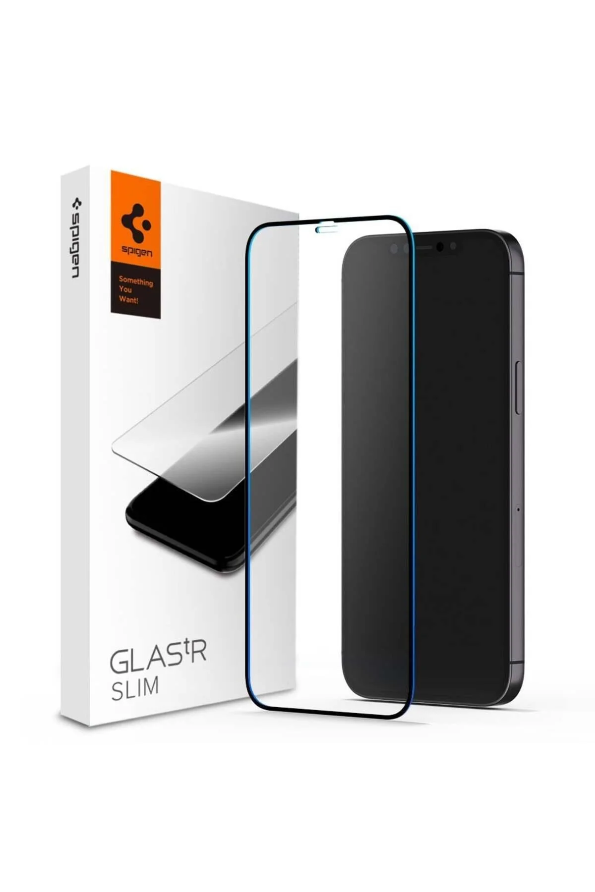 محافظ صفحه نمایش شیشه ای آیفون 12 پرو با پوشش کامل GLAS.TR HD مشکی AGL01512 اسپیگن Spigen