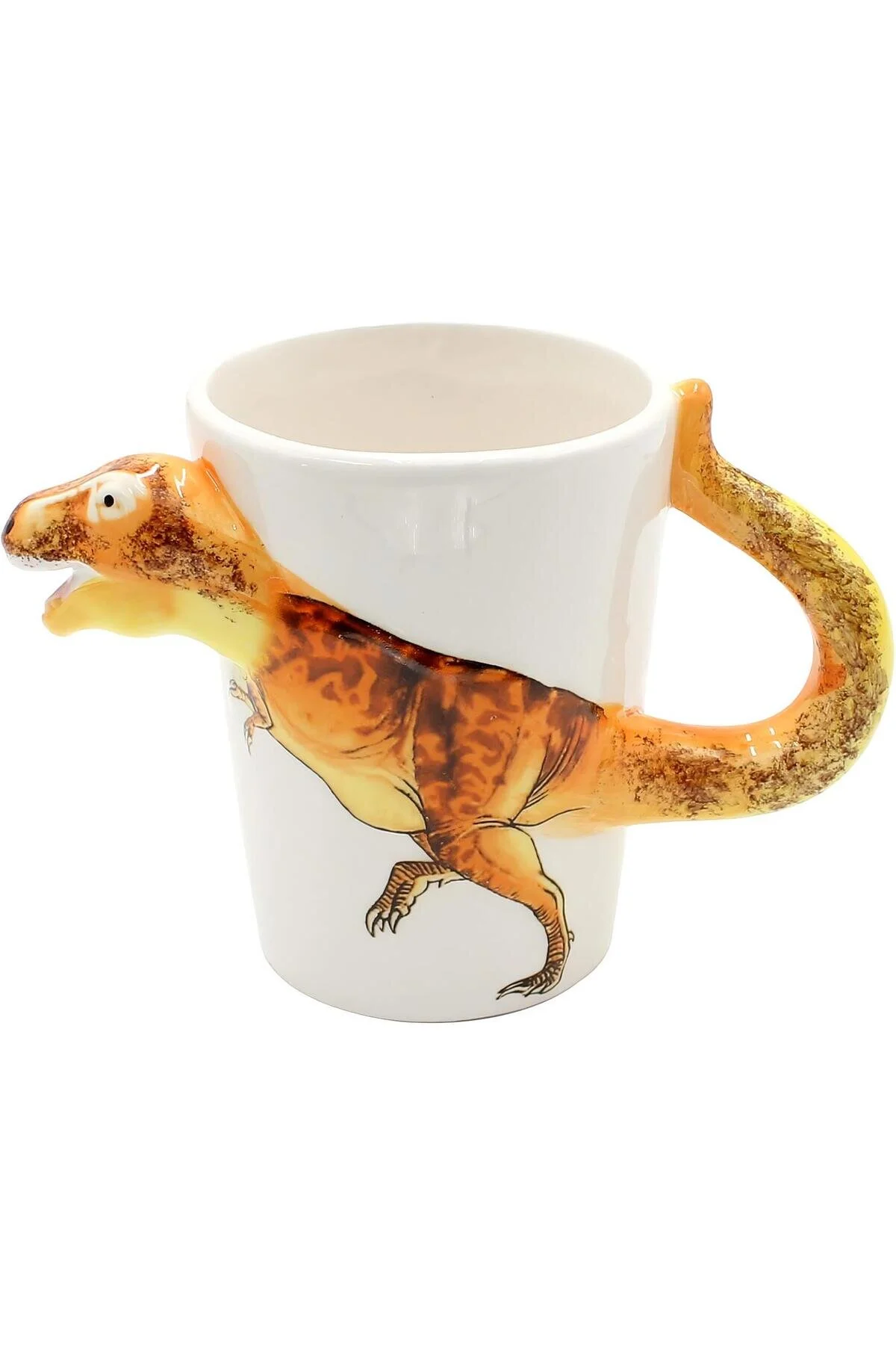 ماگ لیوان سه بعدی حیوانات سری ویژه موتیف نقاشی شده با دست دایناسور T REX طراحی فنجان قهوه هنر لیوان:2 e-life shop