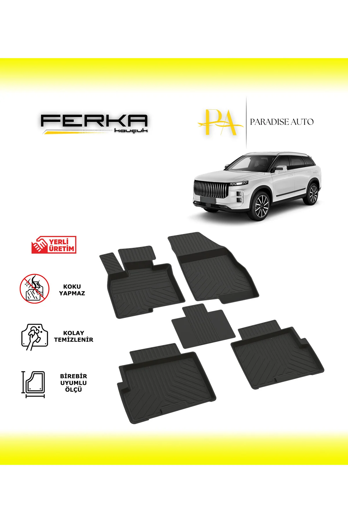 لوگانو کفپوش خودرو JAECOO 7 2024 AND ABOVE 4D POOL MAT Paradise Auto