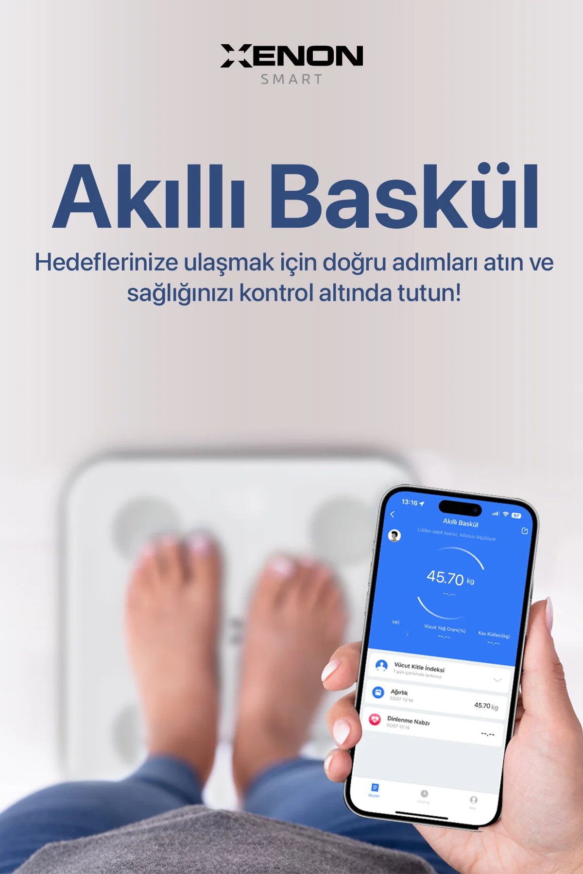 ترازو با وزن هوشمند BACKSTOCK DIGITAL BT APPLE HEALTH GOOGLE FIT توده بدن عضله آب روغن استخوان سفید X8701 Xenon Smart