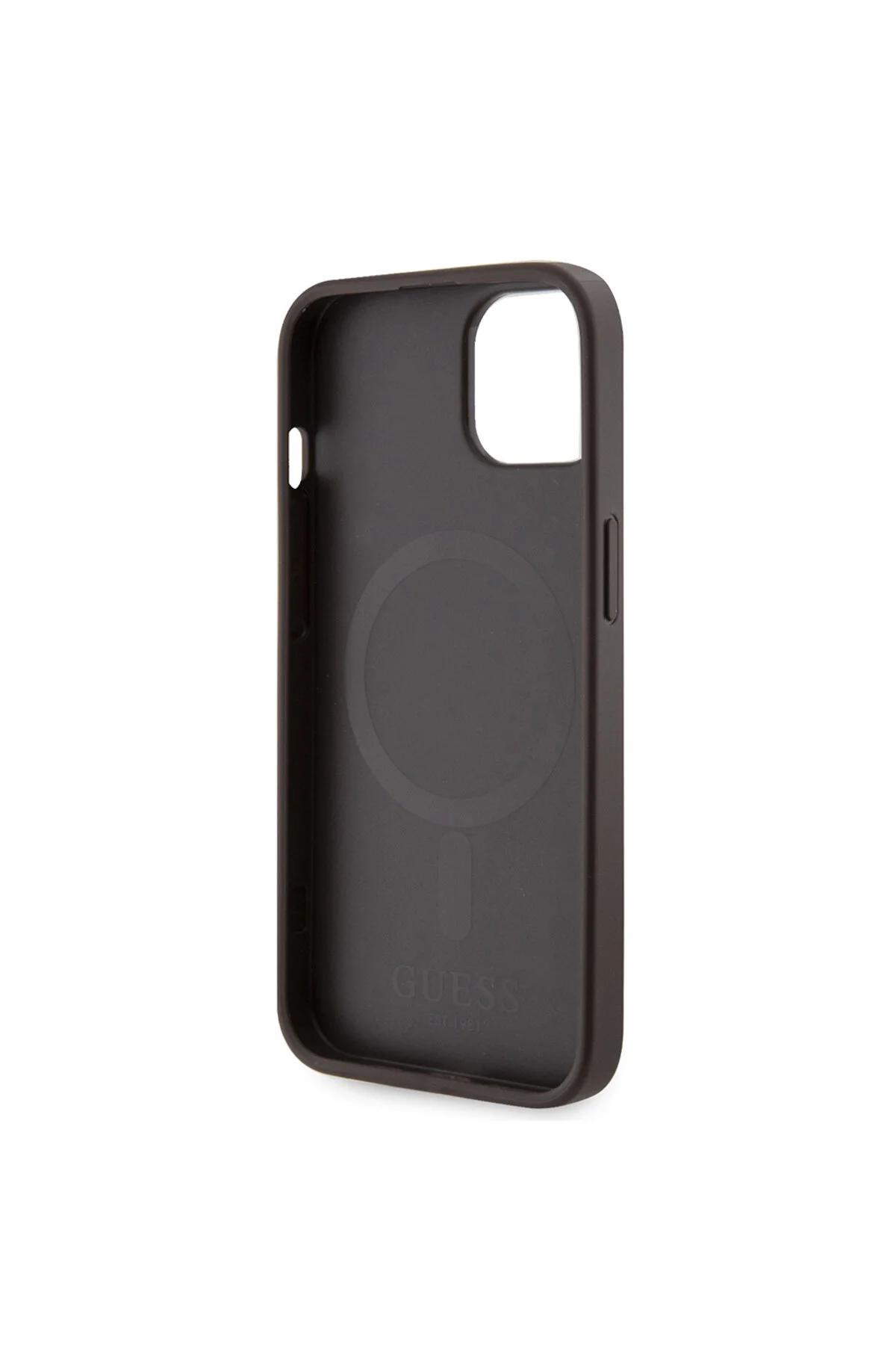 کاور و قاب IPHONE 14 CASE GUESS LICENSED MAGSAFE CHARGING ویژه طرح 4G نوار چاپی جلد قهوه ای Guess