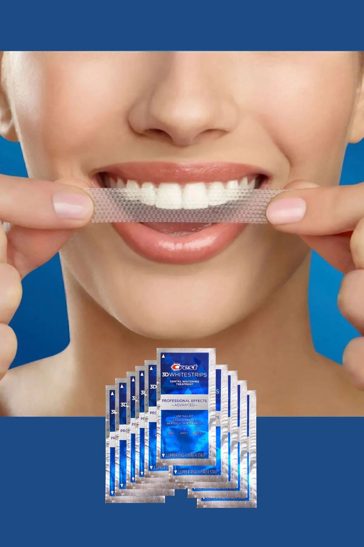 محصولات سفیدکننده دندان جلوه‌های حرفه‌ای 3D WHITESTRIPS پیشرفته 10 بسته 20 نوار CREST