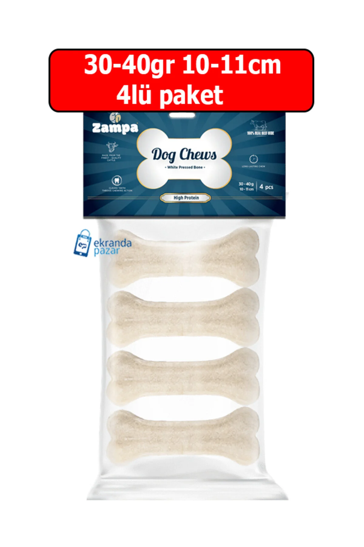 استخوان سگ جایزه مطبوعات 4L 30 40GR 10 11CM JEW زمپا Zampa