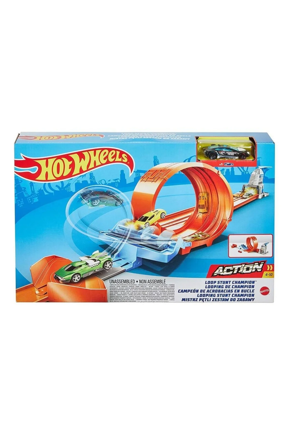 ماشین اسباب بازی چند رنگ ست مسابقات پیست قهرمانی GBF81 GTV13 HOT WHEELS