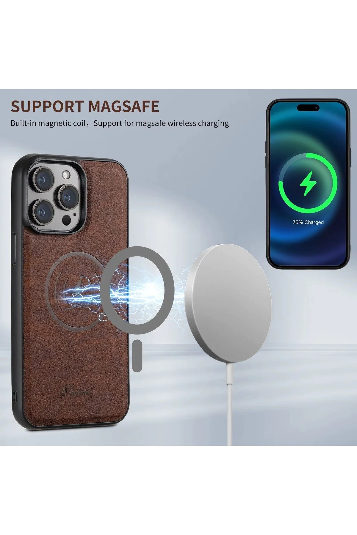 کاور و قاب چرمی MAGSAFE با پایه سازگار برای آیفون 11 6.1 اینچ HYPERSOFT