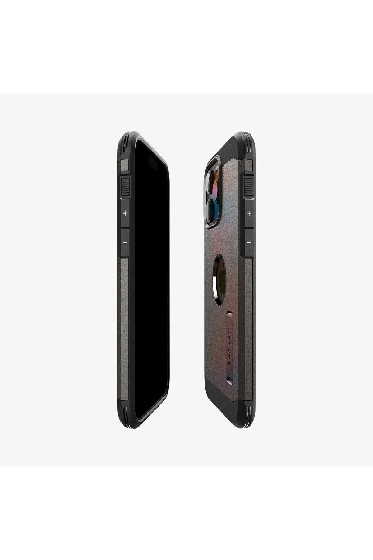 کاور و قاب آیفون 15 PRO MAX CASE TOUGH ARMOR MAGFIT MAGSAFE KICKSTAND GUNMETAL Spigen
