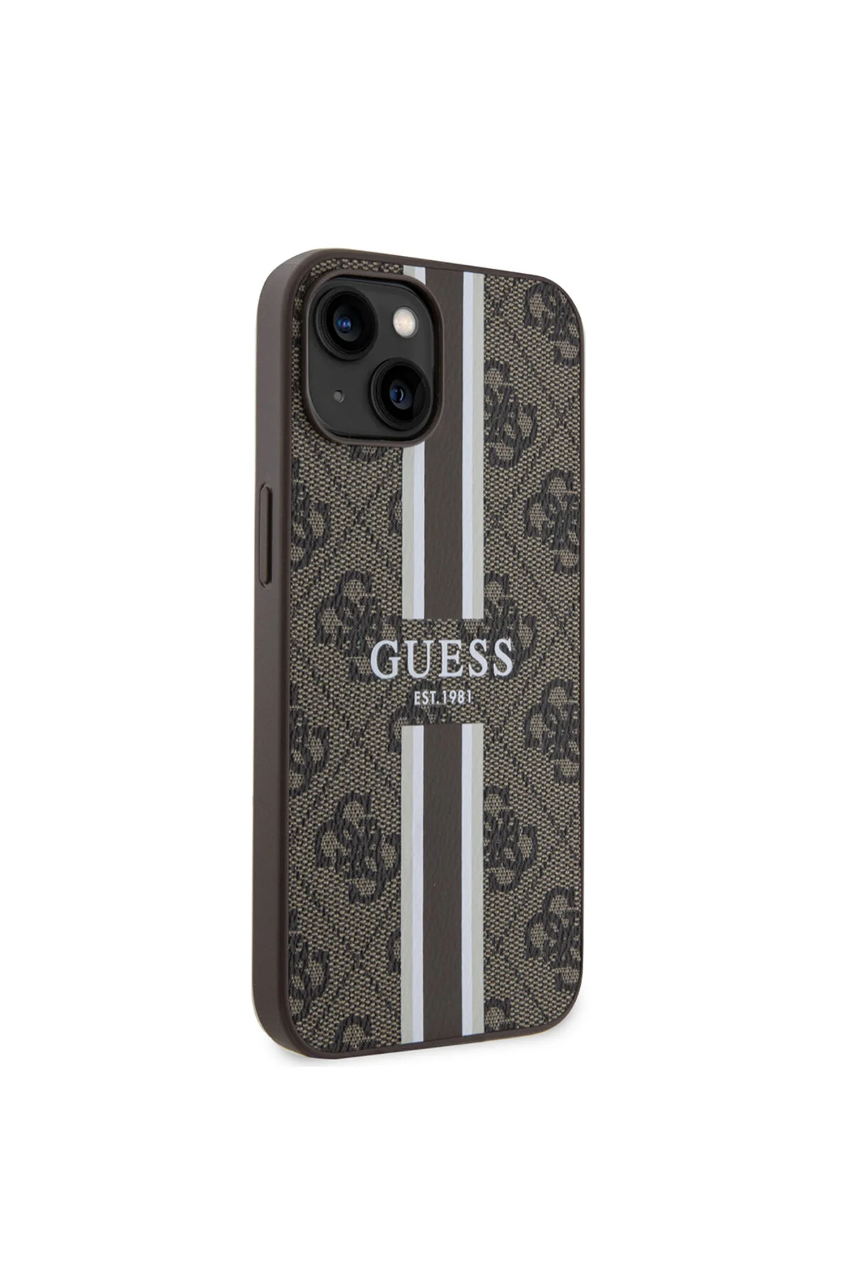 کاور و قاب IPHONE 14 CASE GUESS LICENSED MAGSAFE CHARGING ویژه طرح 4G نوار چاپی جلد قهوه ای Guess