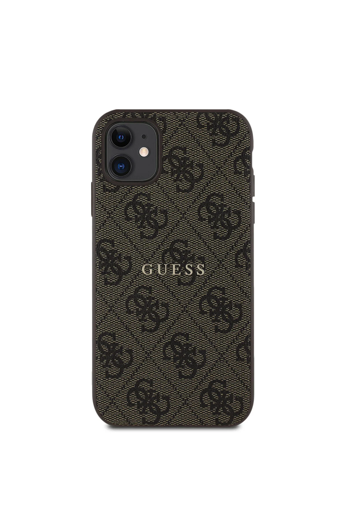 کاور و قاب IPHONE 11 CASE GUESS دارای مجوز MAGSAFE سازگار با الگوی 4G متن لوگو جلد قهوه ای اورجینال Guess