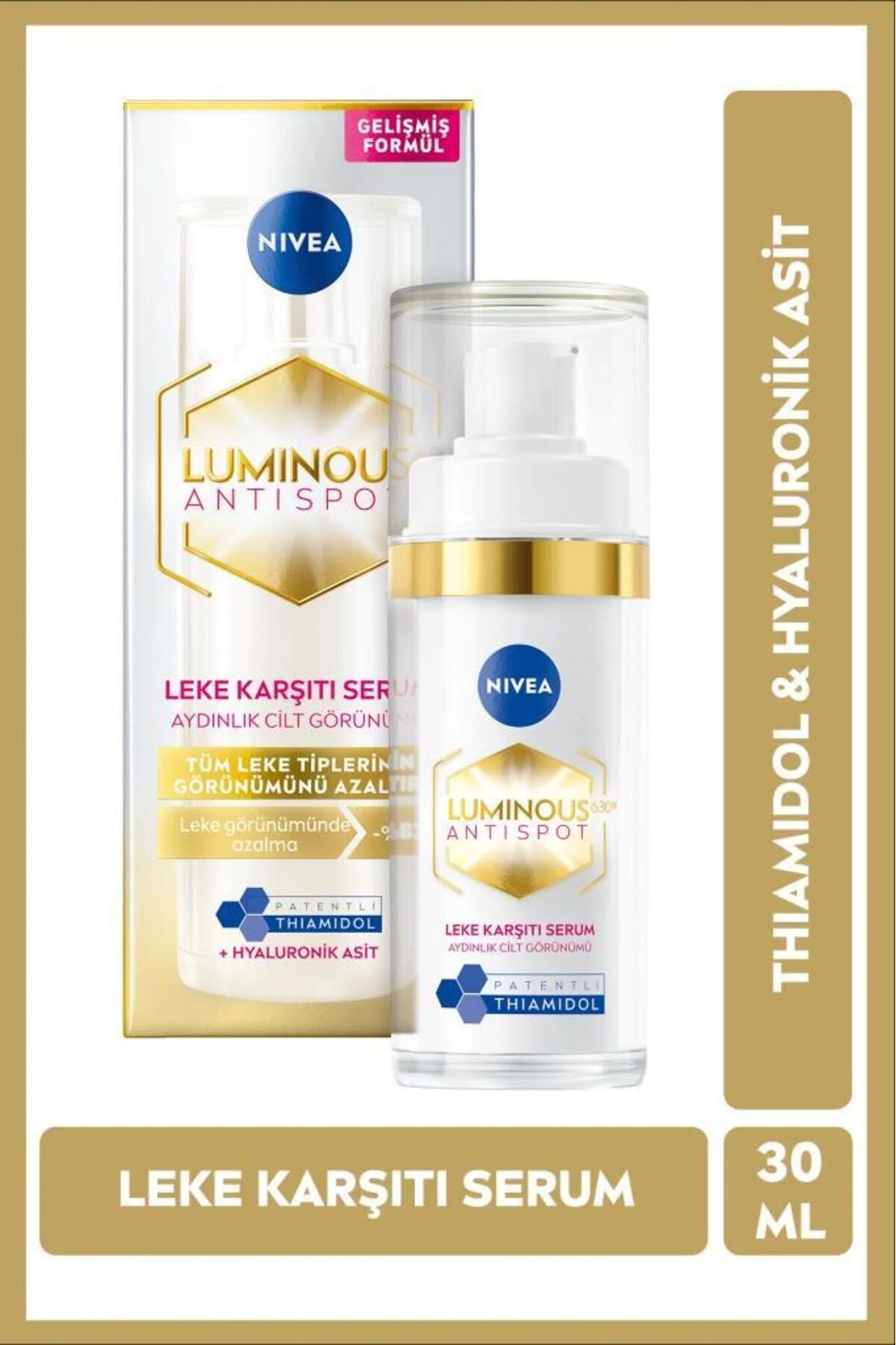 سرم پوست جوش گیری صورت با مراقبت از لومینوس 630 هیالورونیک اسید و ویتامین E NIVEA