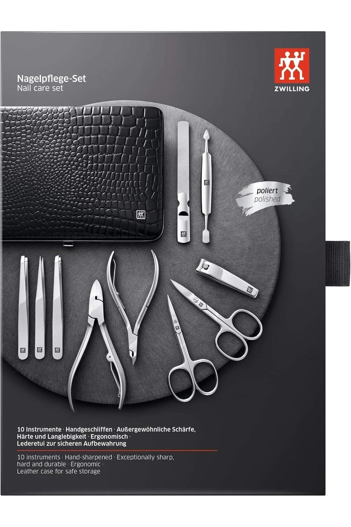 ست مانیکور و پدیکور کلاسیک پوست گوشت گاو 10 قطعه Zwilling