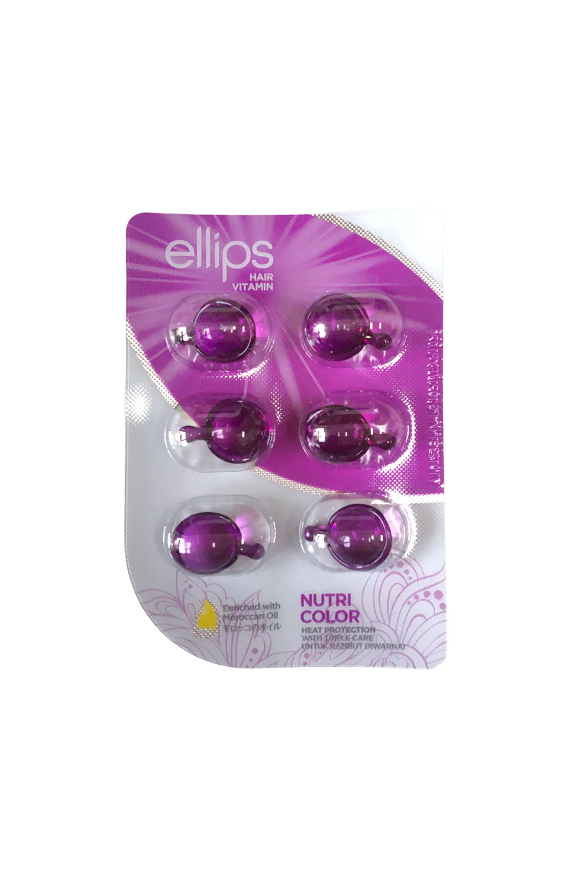 ویتامین مو برای موهای رنگ شده Nutri Color با 6 کپسول Ellips