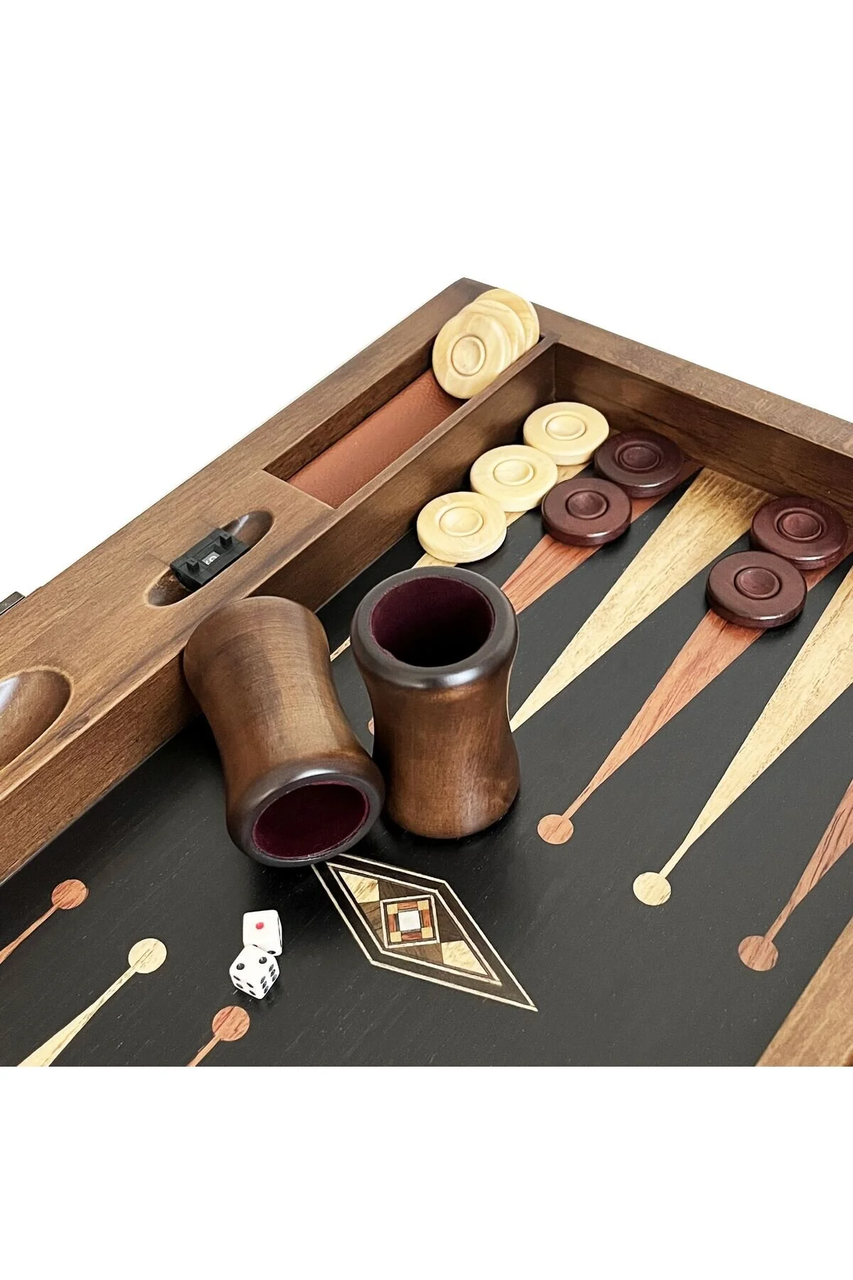 تخته نرد NUVERATOR MOSAIC مشکی BACKGAMMON با چوب عظیم Helena Wood Art