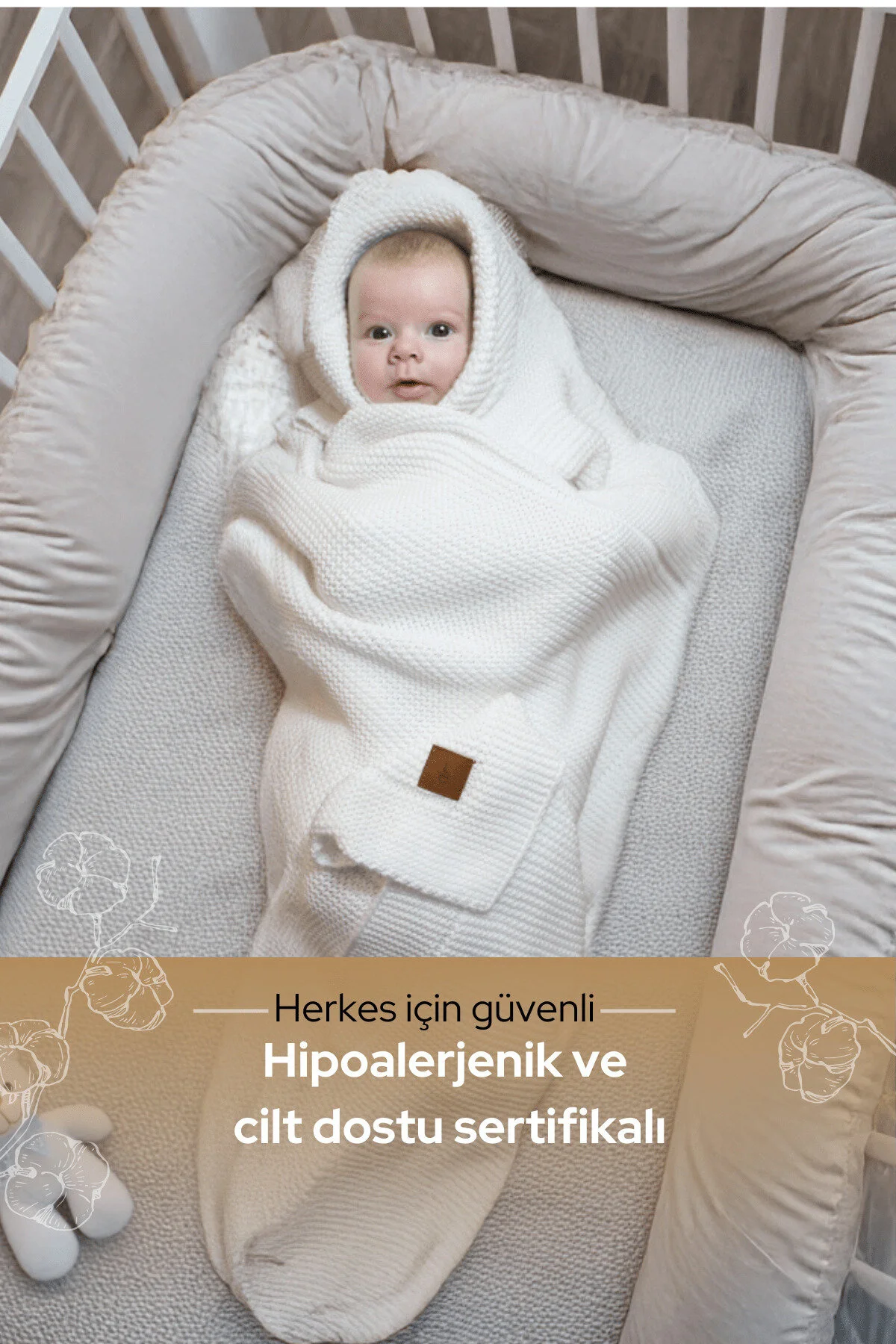 پتوی نوزاد و کودک سفید پسرانه دخترانه بچگانه کوچک گفت بافتنی آلینا Next Baby