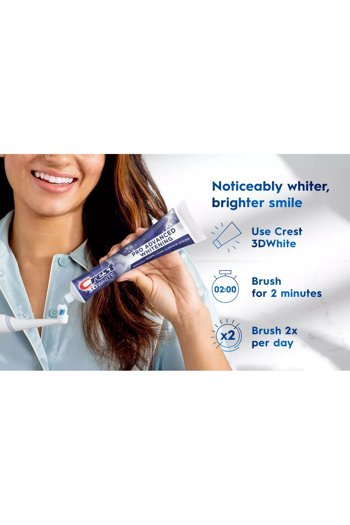 خمیردندان 3D WHITE PRO ADVANCED WHITENING 147G 5.2OZ اورجینال CREST