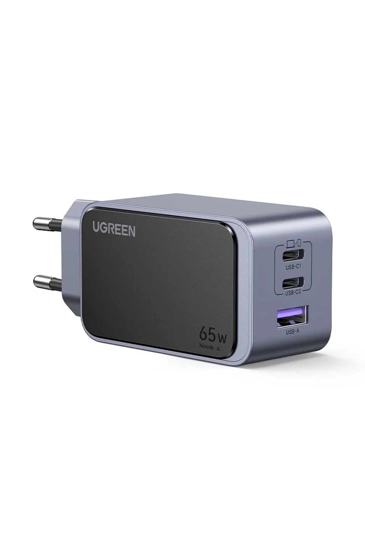 مبدل NEXODE AIR 65W GAN FAST WARRANGER TYPE C QC PD 2XUSB 1XUSB A GRAY 35042 Ugreen