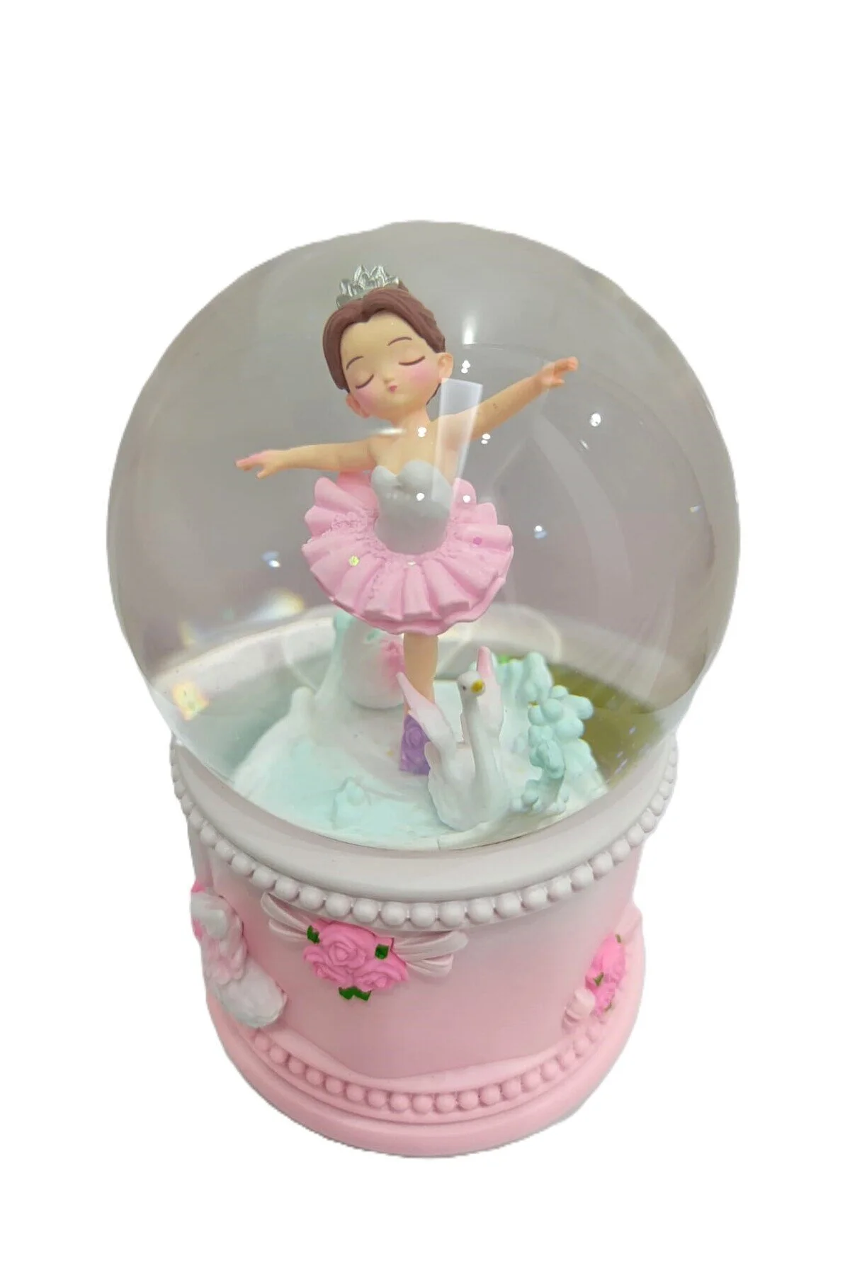 گوی برفی سایز بزرگ SWAN DANCE LIGHTED AUTOMATIC BLOWN SNOW GLOBE از ترکیه şahane parti