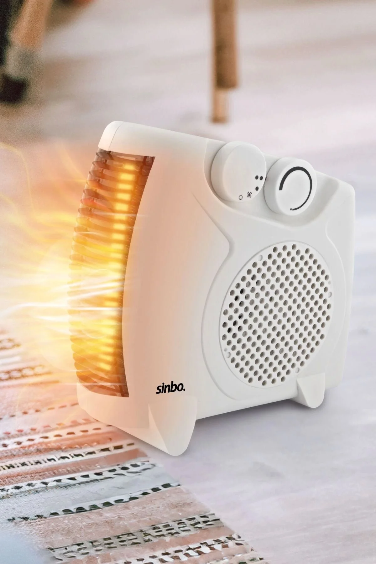 بخاری فن دار سفید گرم سرد و افقی SFH 6940 مناسب برای استفاده عمودی Sinbo