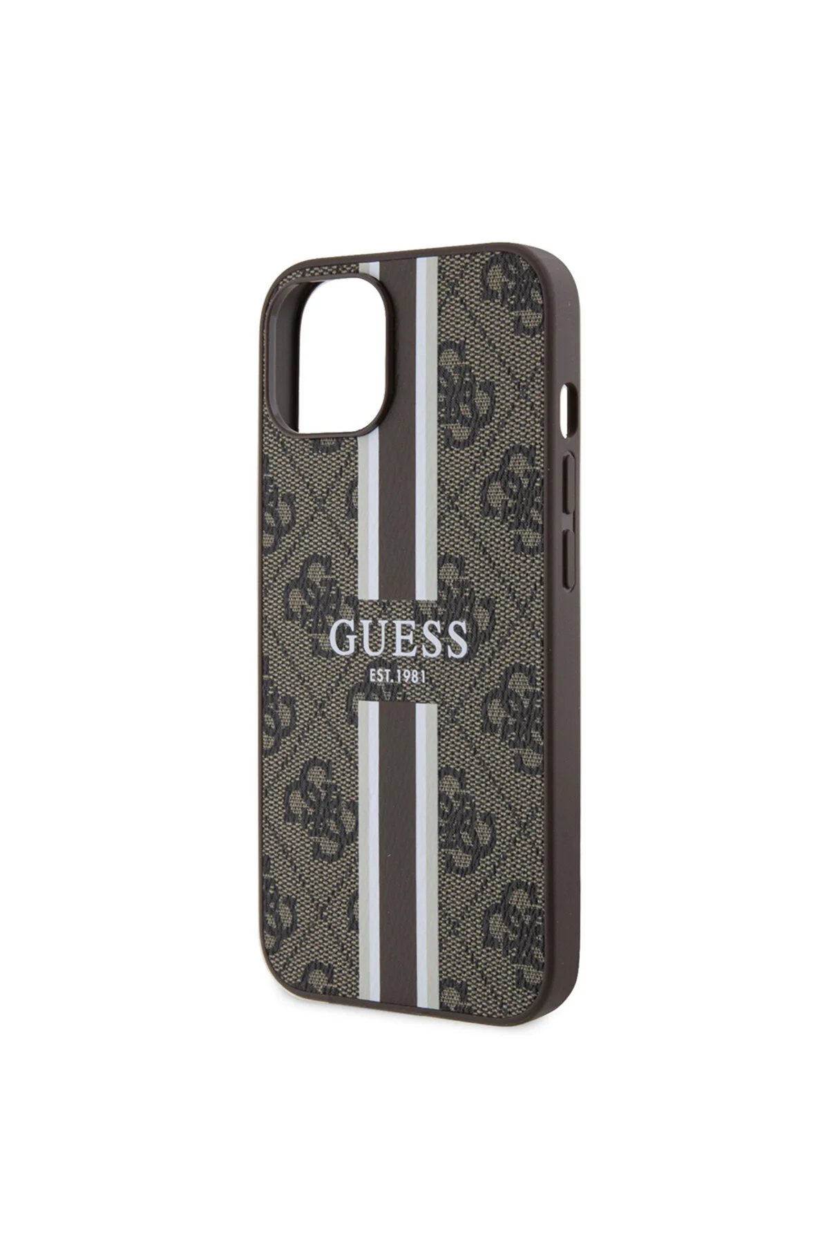 کاور و قاب IPHONE 14 CASE GUESS LICENSED MAGSAFE CHARGING ویژه طرح 4G نوار چاپی جلد قهوه ای Guess