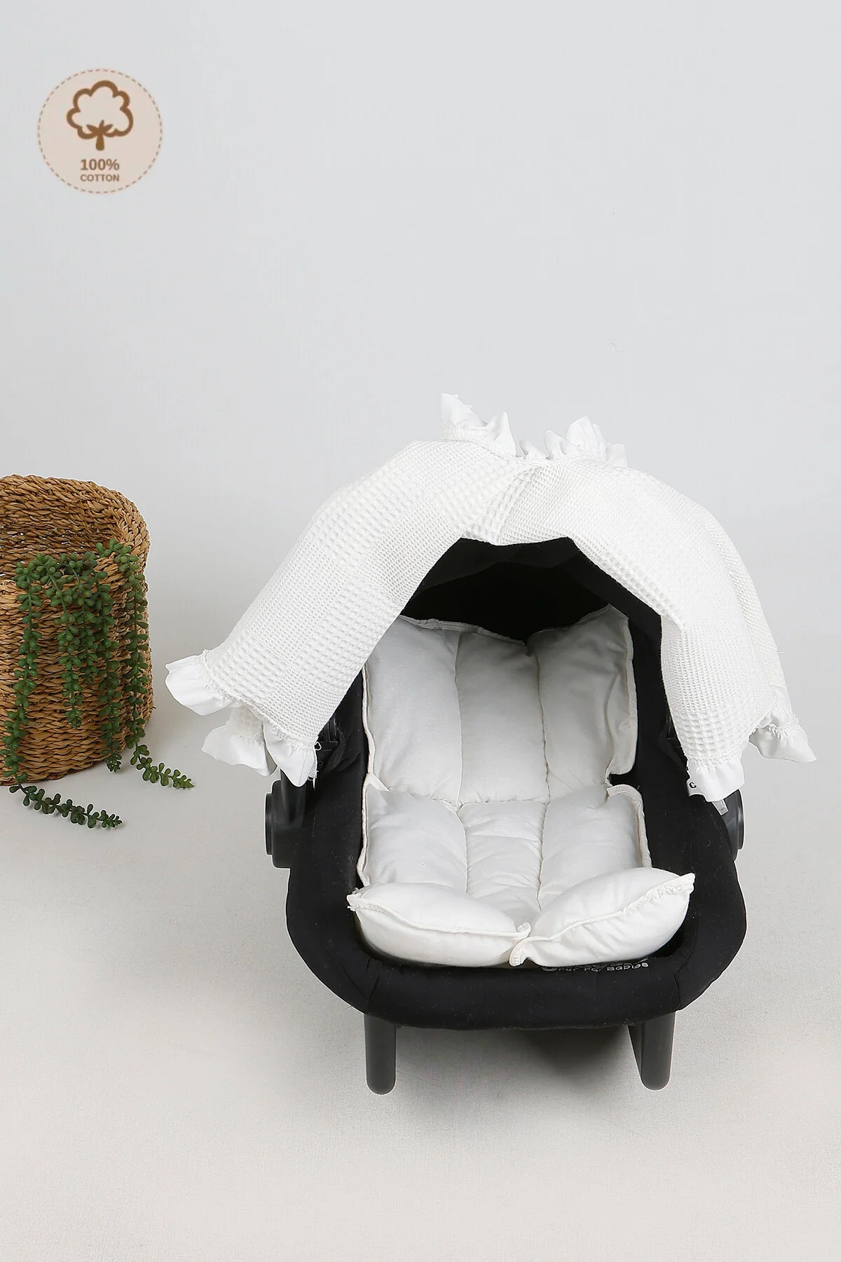 لوازم جانبی صندلی خودرو پسرانه و دخترانه بچگانه RUFFLE 2 PIKE BABY COVER CUSHION پشتیبانی شده JUNİPERUS
