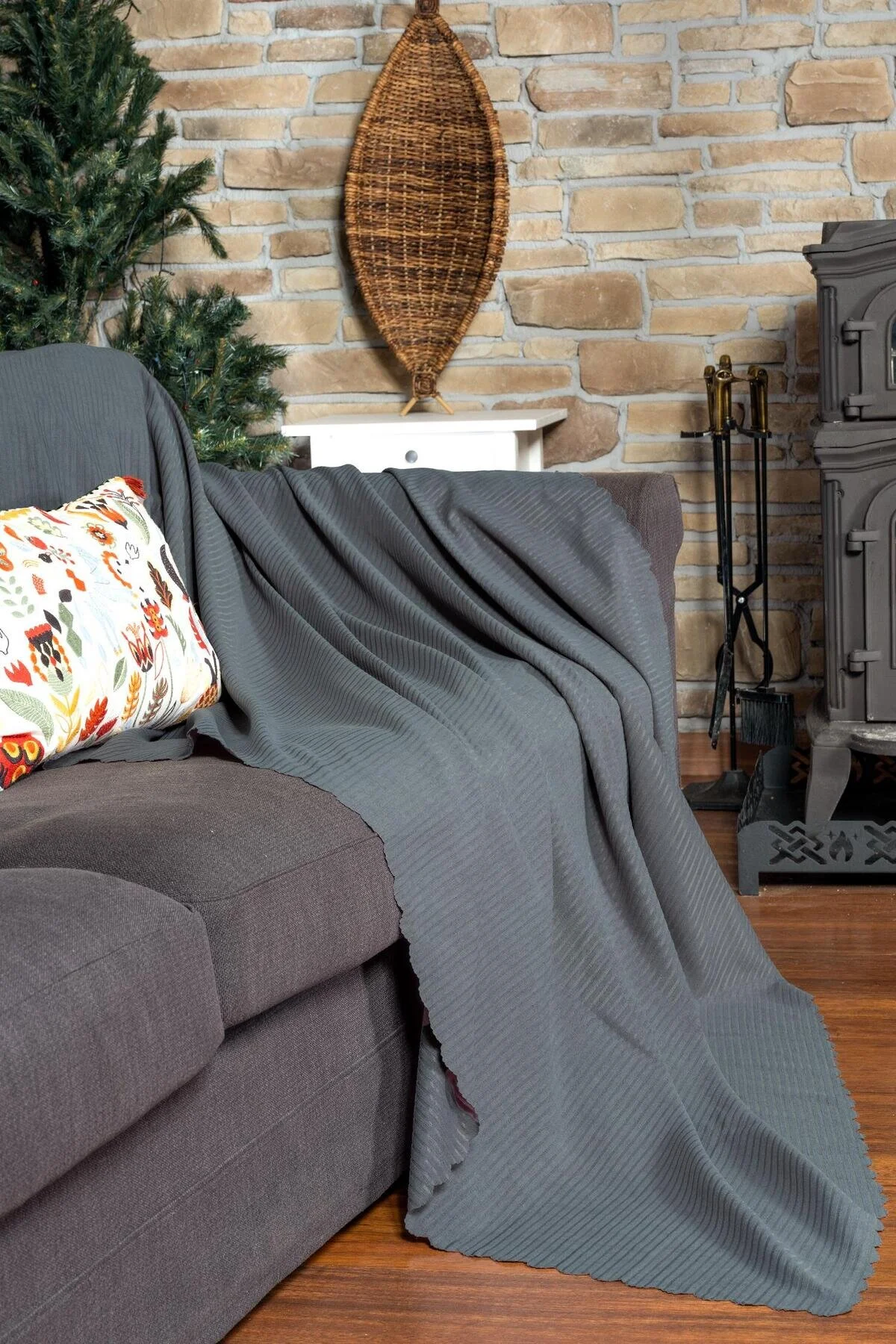 روکش مبل پوشش صندلی مینیمالیستی WICK 175X350 CM XLARGE دو طرفه غیر اسلیپ خاکستری عرق Latuda Home