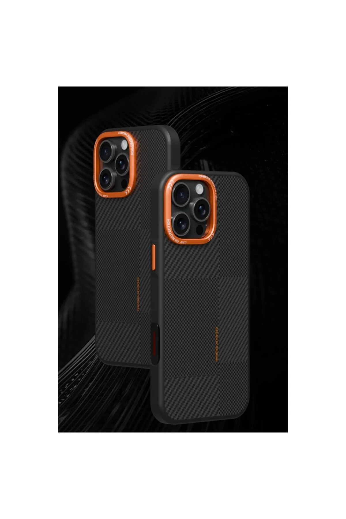 کاور و قاب پوشش سازگار با IPHONE 16 PRO MAX CARBON MAGSAFE COVER JKO ORANGE Zipax