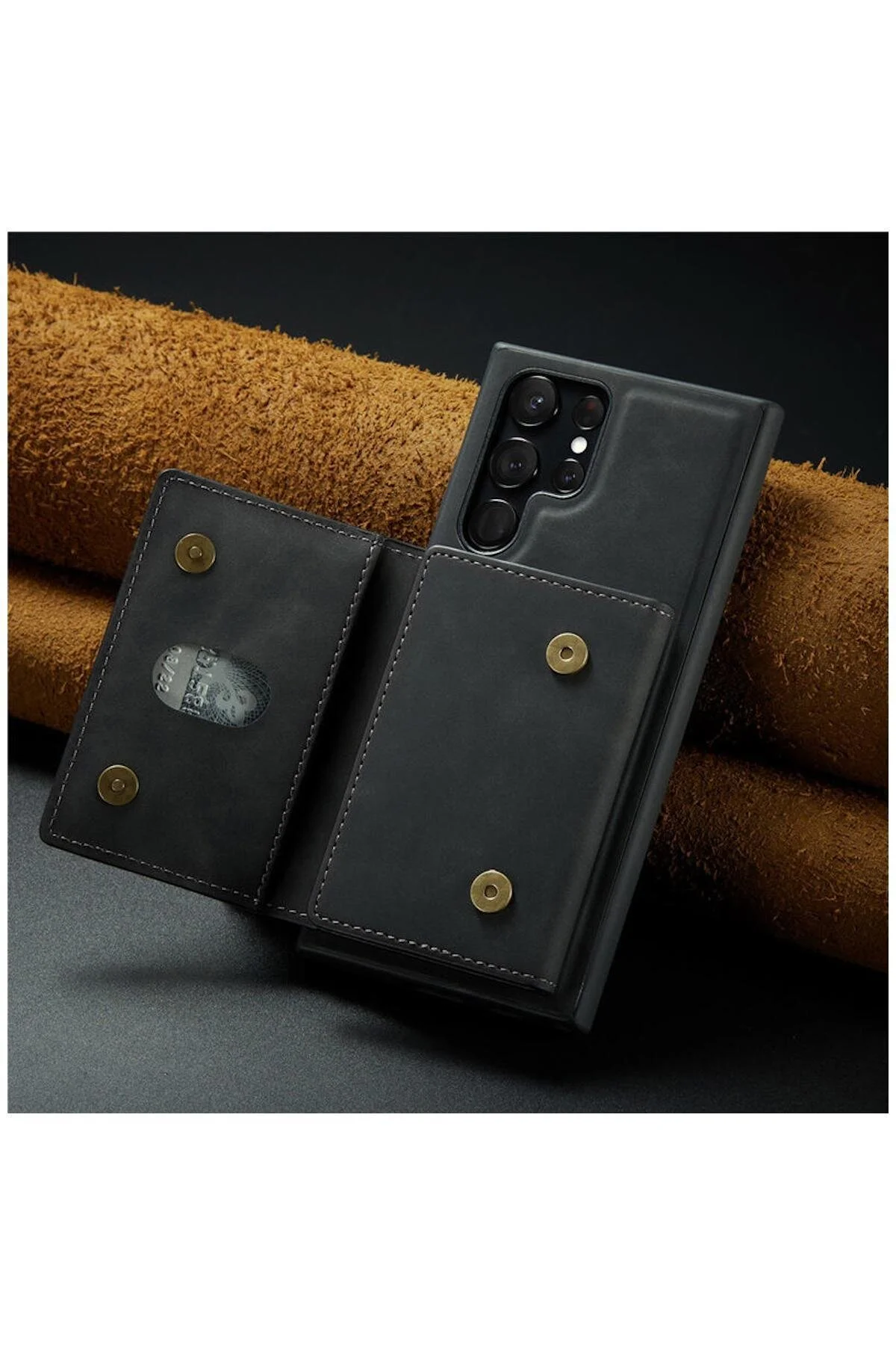 کاور و قاب چرمی ZEBANA 2IN1 ELITE CLASS SAMSUNG GALAXY S25 ULTRA COMPATIBLE CASE با کیف پول مشکی اورجینال Zebana