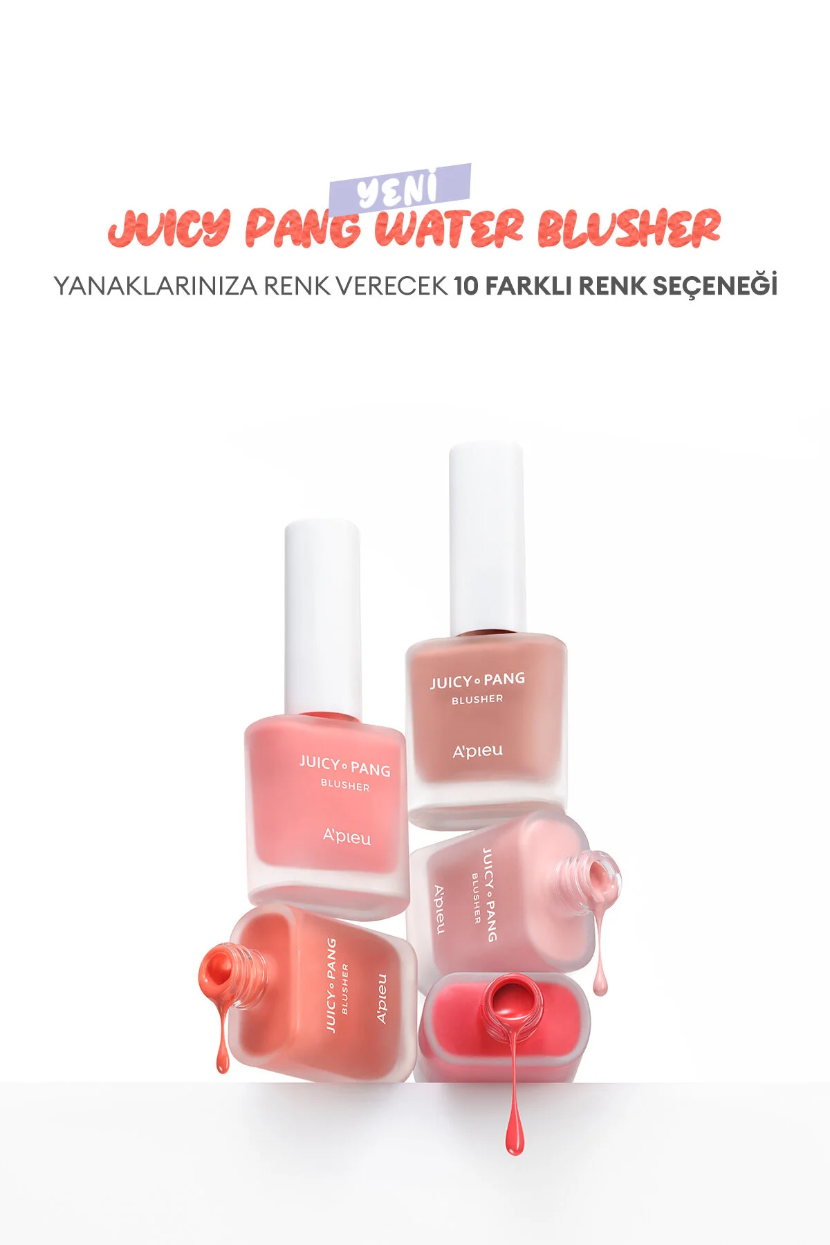 رژگونه مایع مرطوب کننده طبیعی Juicy Pang رنگ Water Blusher شماره CR02 میشا Missha
