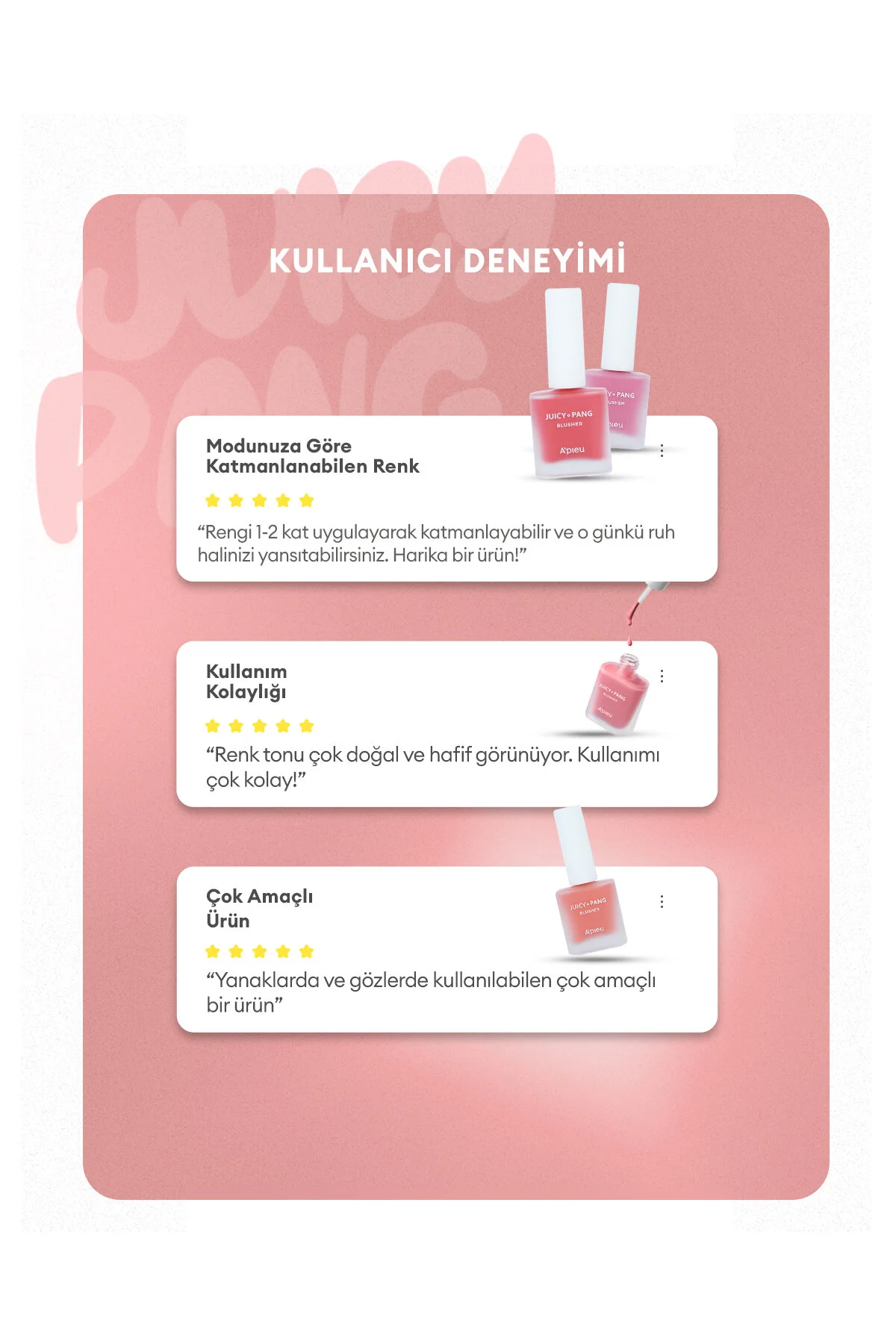 رژگونه مایع مرطوب کننده طبیعی Juicy Pang رنگ Water Blusher شماره PK03 میشا Missha