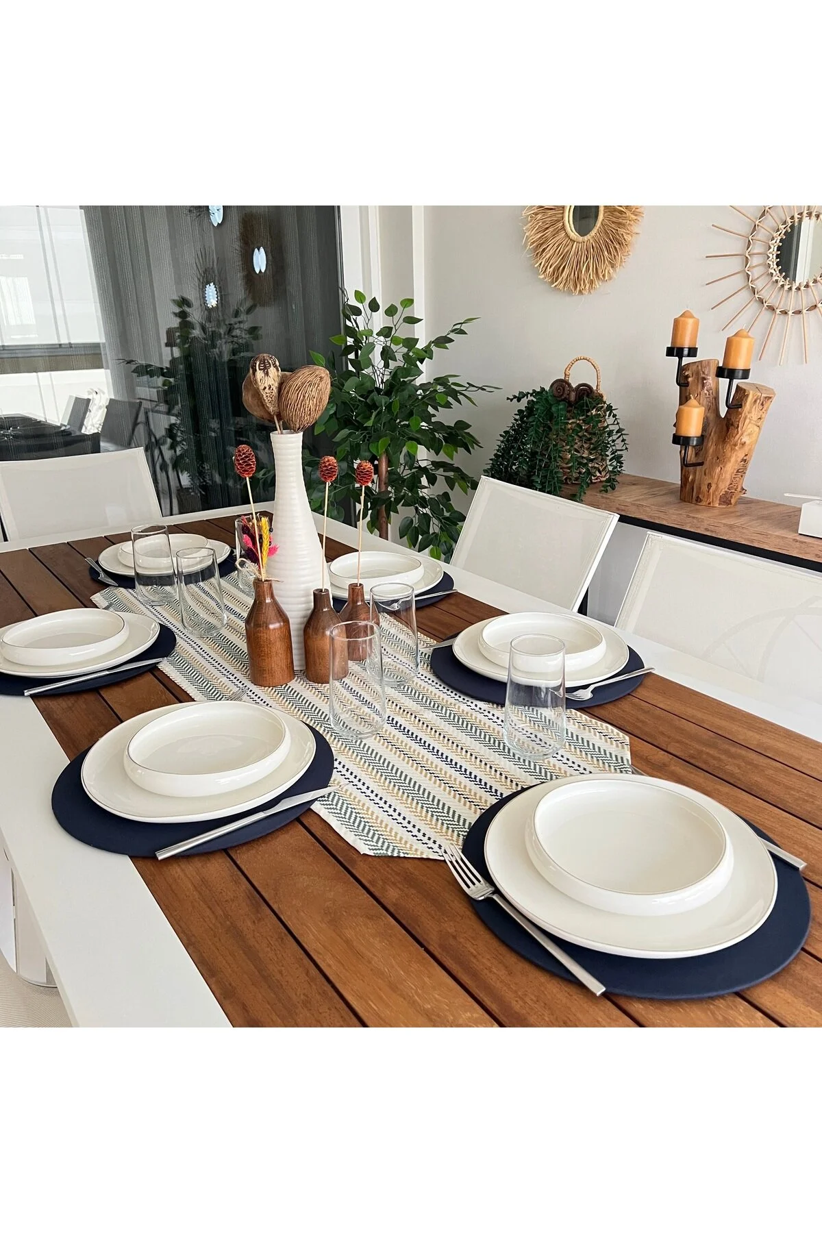 رانر و زیر بشقابی سرویس آمریکایی فصل جدید یکپارچهسازی با سیستمعامل TK 6 NAVY BLUE COLOR SUPLA COVER RUNNER desen izmir