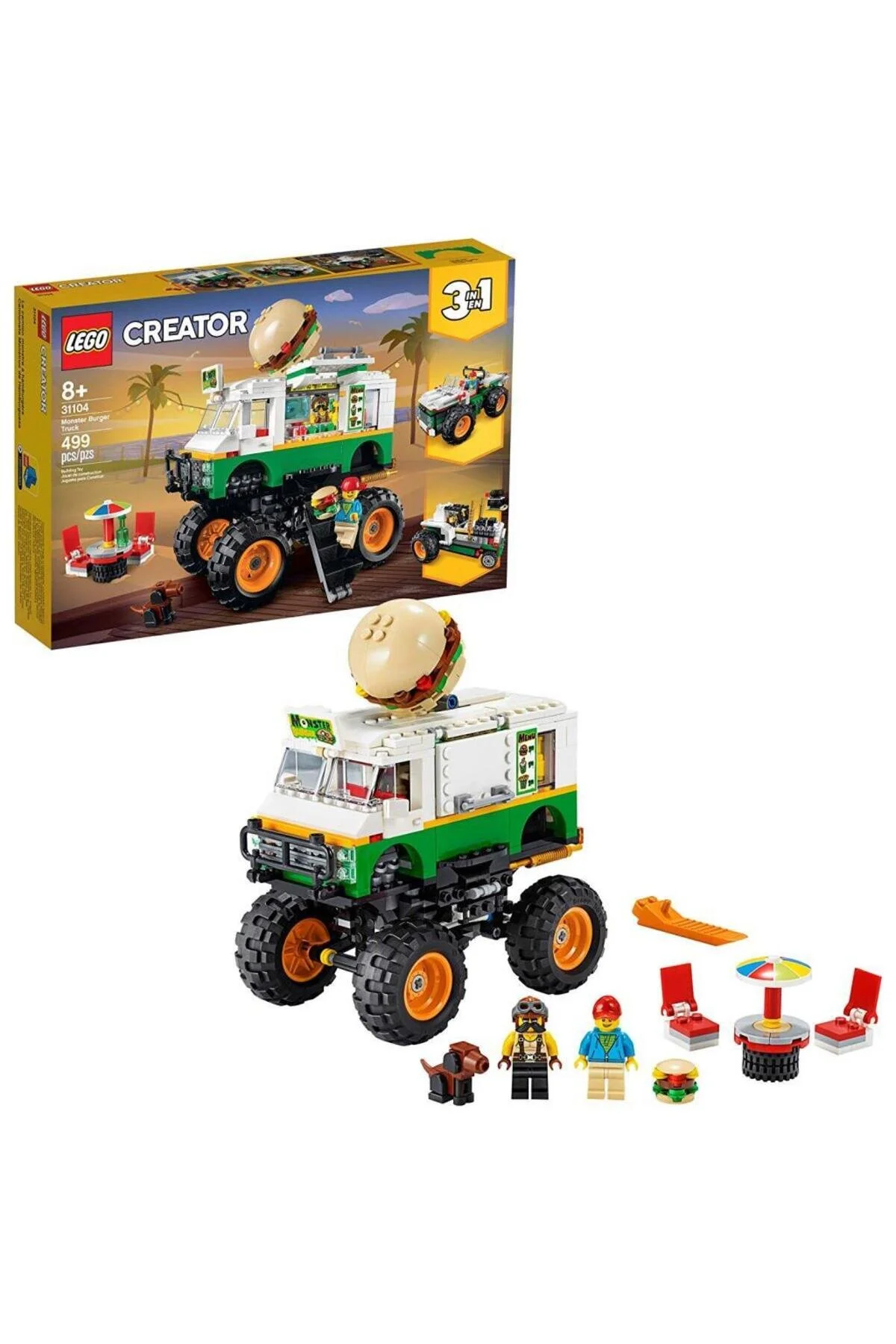 LEGO لگو Creator Creat 499 عدد کامیون همبرگر 8 سال به بالا Lmc31104