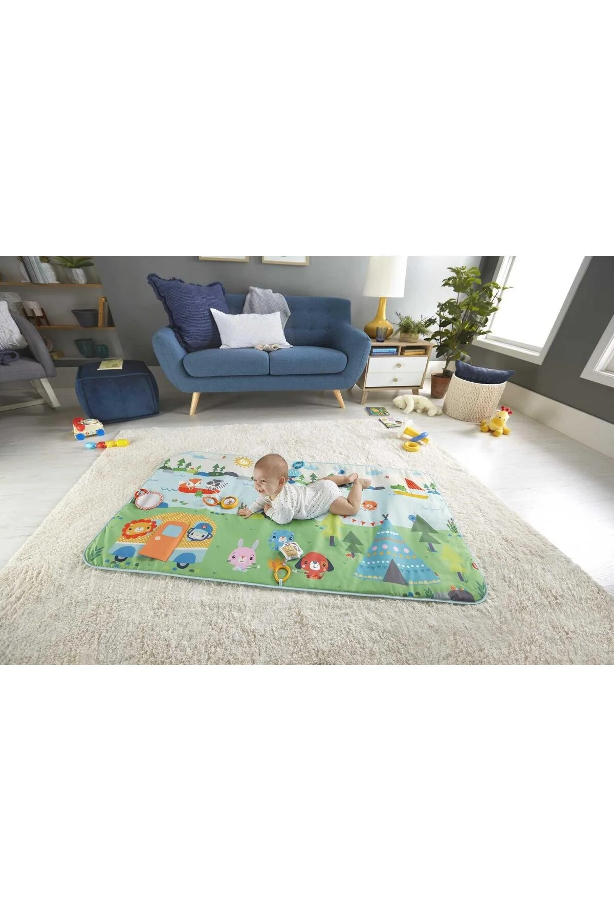 تخت پارک و زمین بازی چند رنگ فرش بزرگ ماجراهای اورجینال Fisher Price
