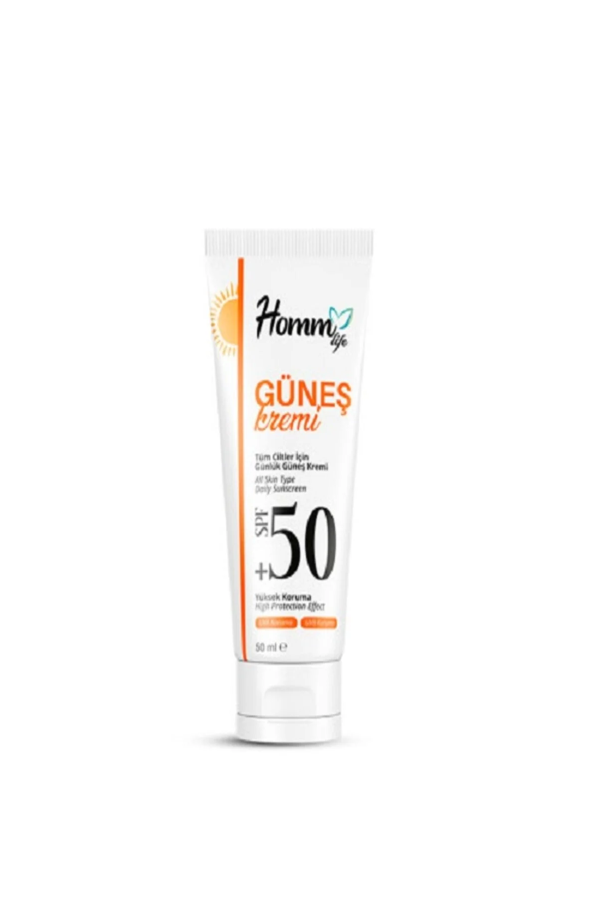 کرم ضد آفتاب صورت با SPF 50 و حجم 50 میلی لیتر Homm Life