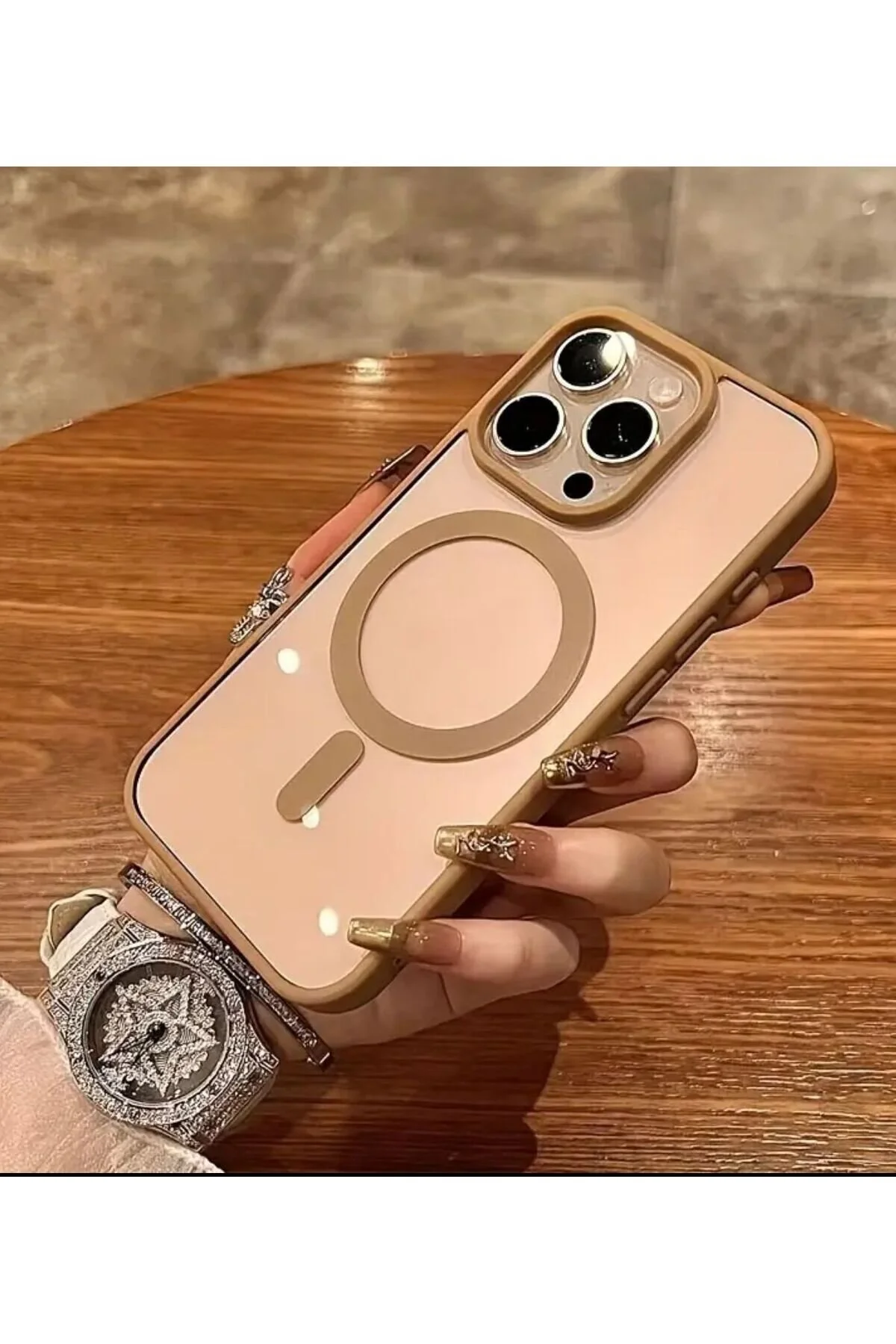 کاور و قاب شفاف MAGSAFE با لبه های رنگی سازگار IPHONE 16 PRO MAX Caseji