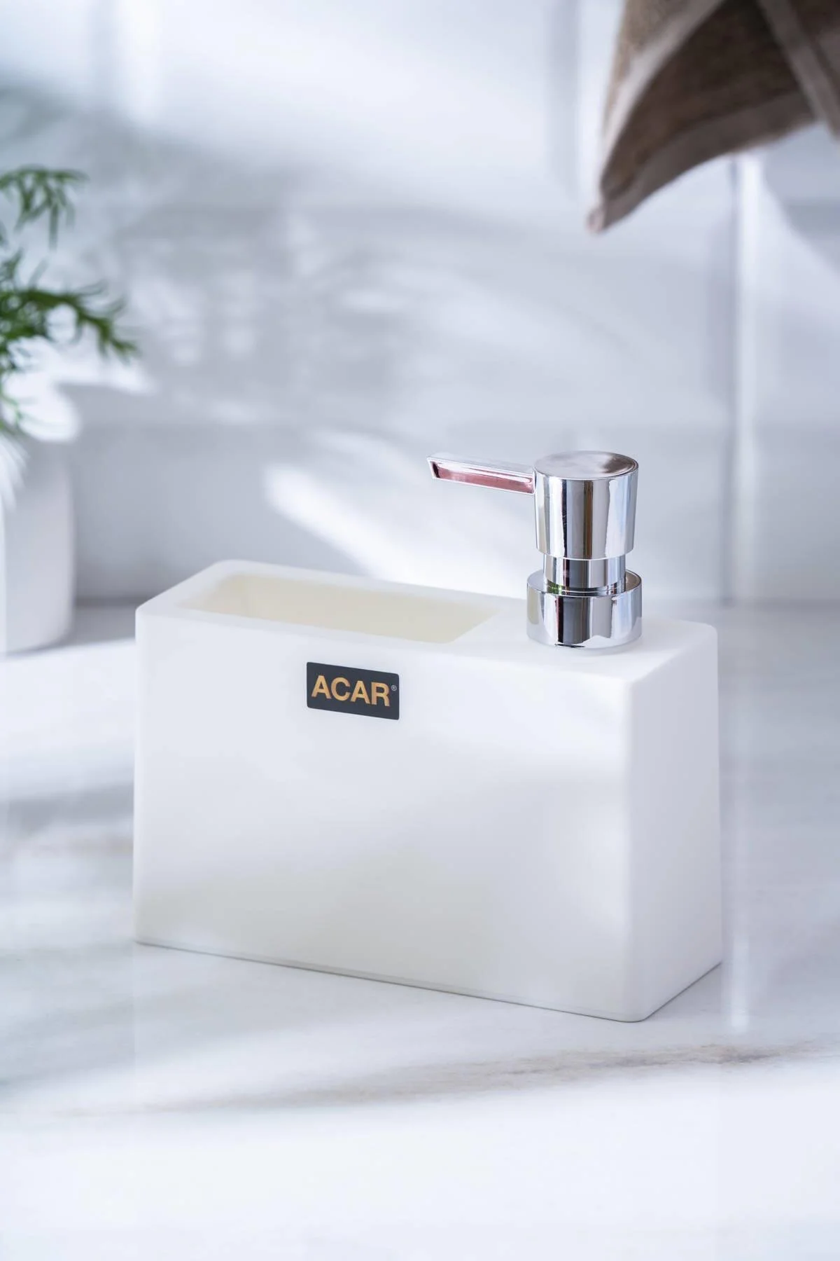 جاصابونی ASTORIA ACRYLIC SPONGE HOPPER LIQUID SOAPLUK سفید نقره ای ACAR